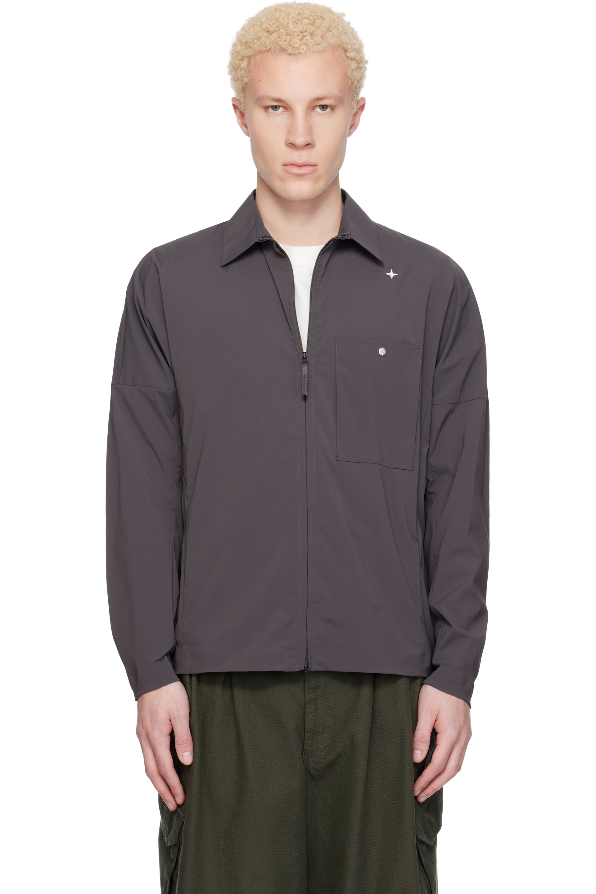 Stone Island - Gray 1200016 Recycled Stretch Nylon Tela Stellina Jacket
