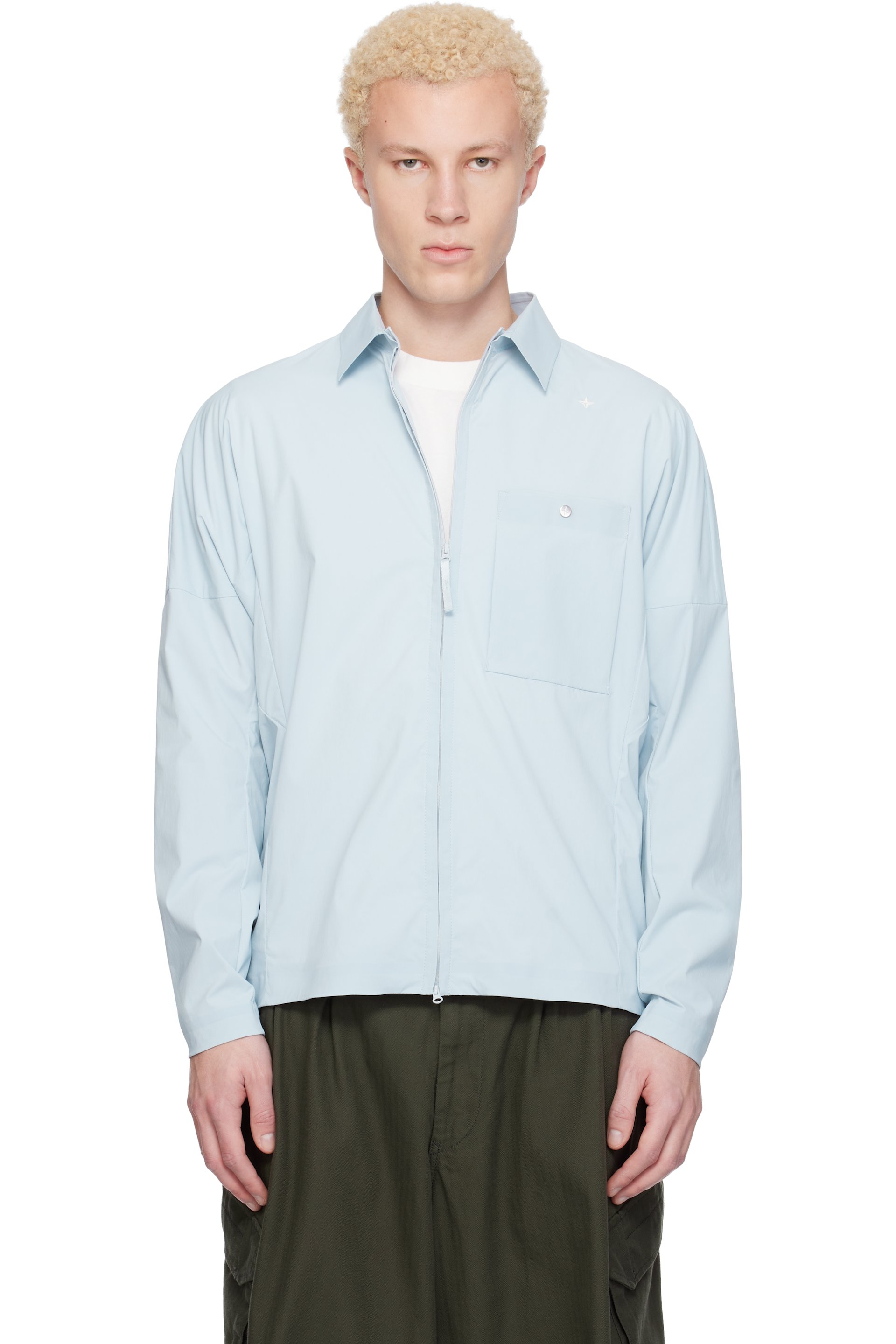 Stone Island - Blue 1200016 Recycled Stretch Nylon Tela Stellina Jacket