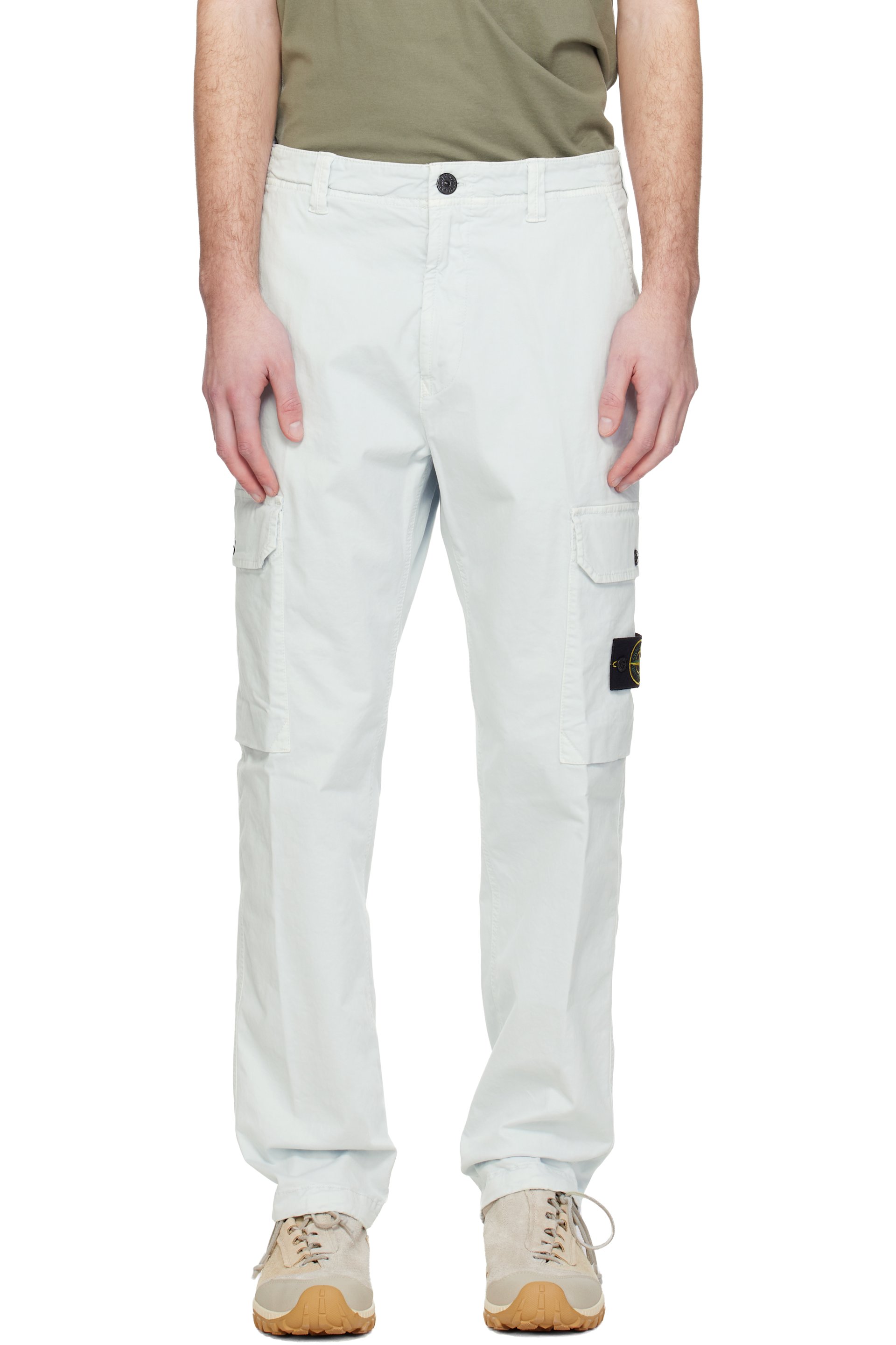Stone Island - Blue 3100011 Organic Broken Twill Old Effect Cargo Pants