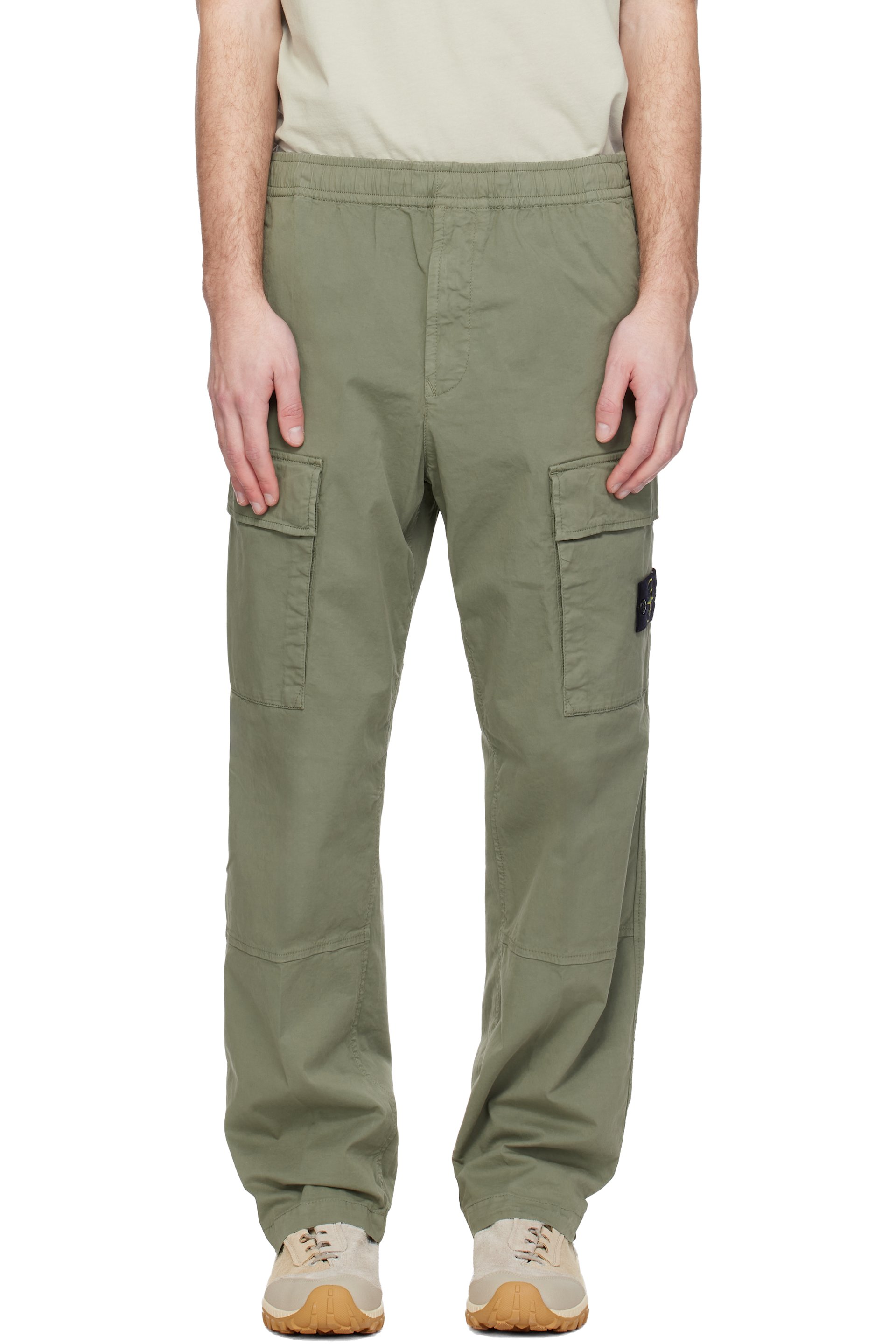 Stone Island - Khaki 3100020 Stretch Organic Cotton Twill Cargo Pants