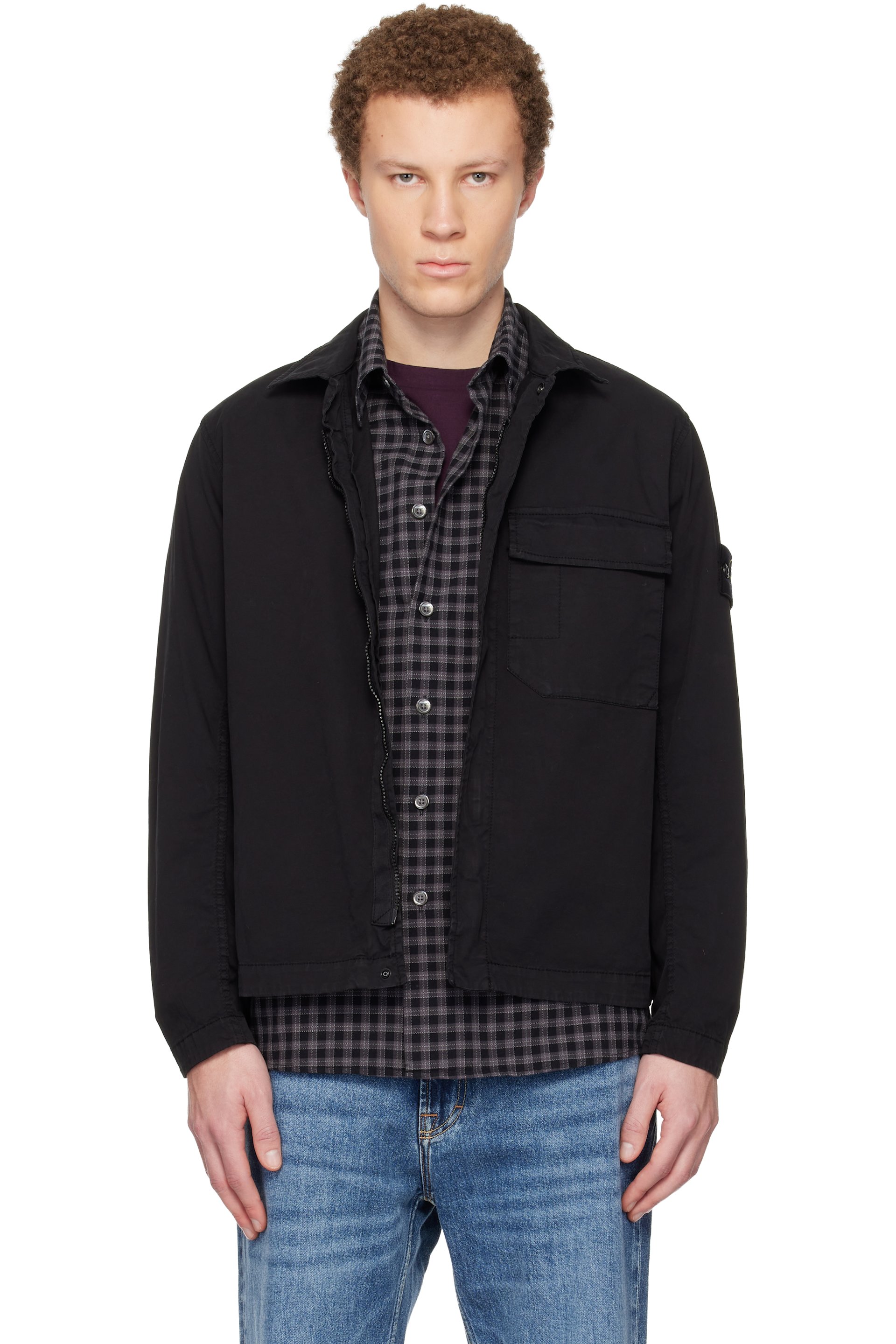 Stone Island - Black 1200013 Stretch Organic Cotton Twill Shirt