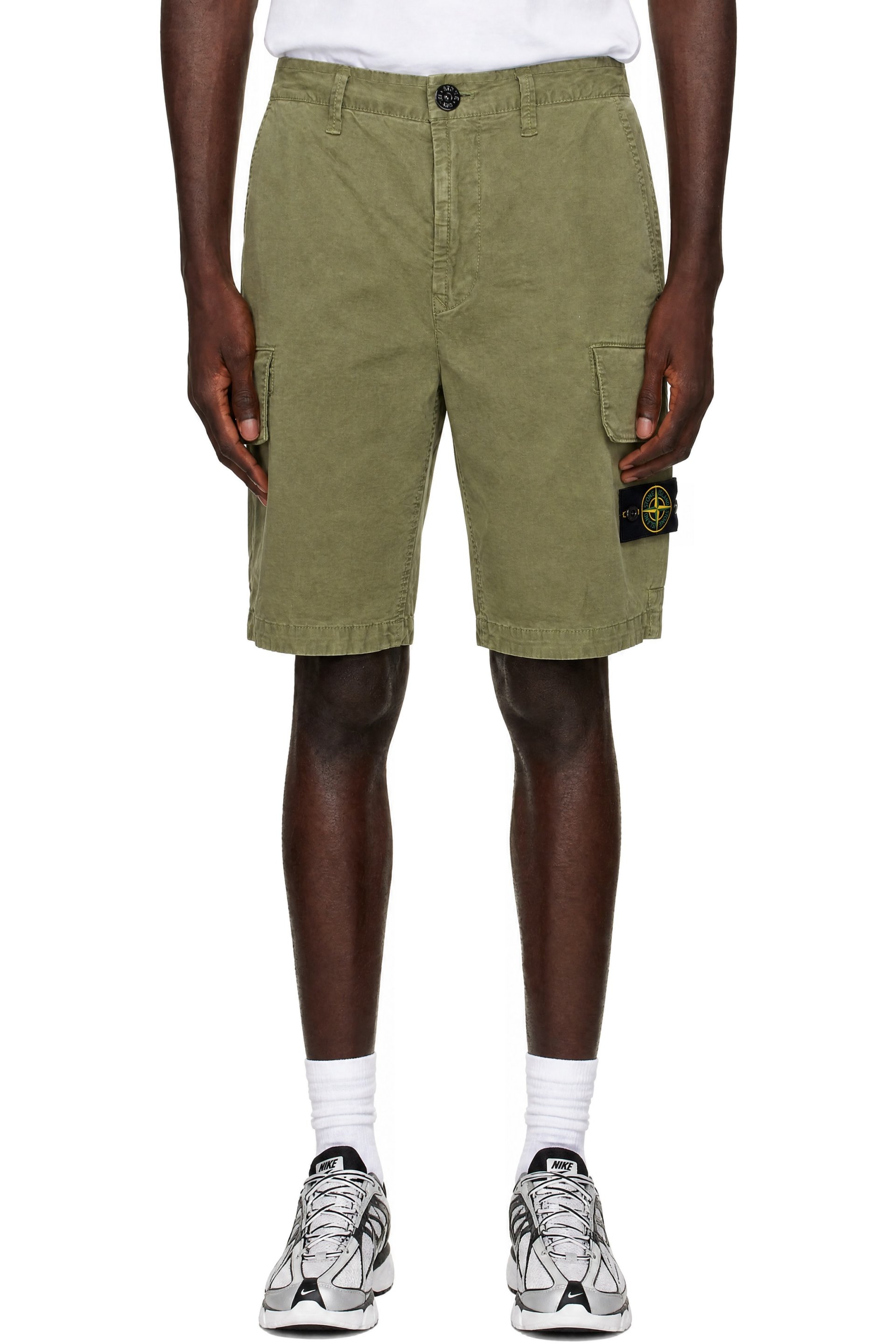 Stone Island - カーキ L100018 Stretch Organic Cotton Broken Twill ショートパンツ