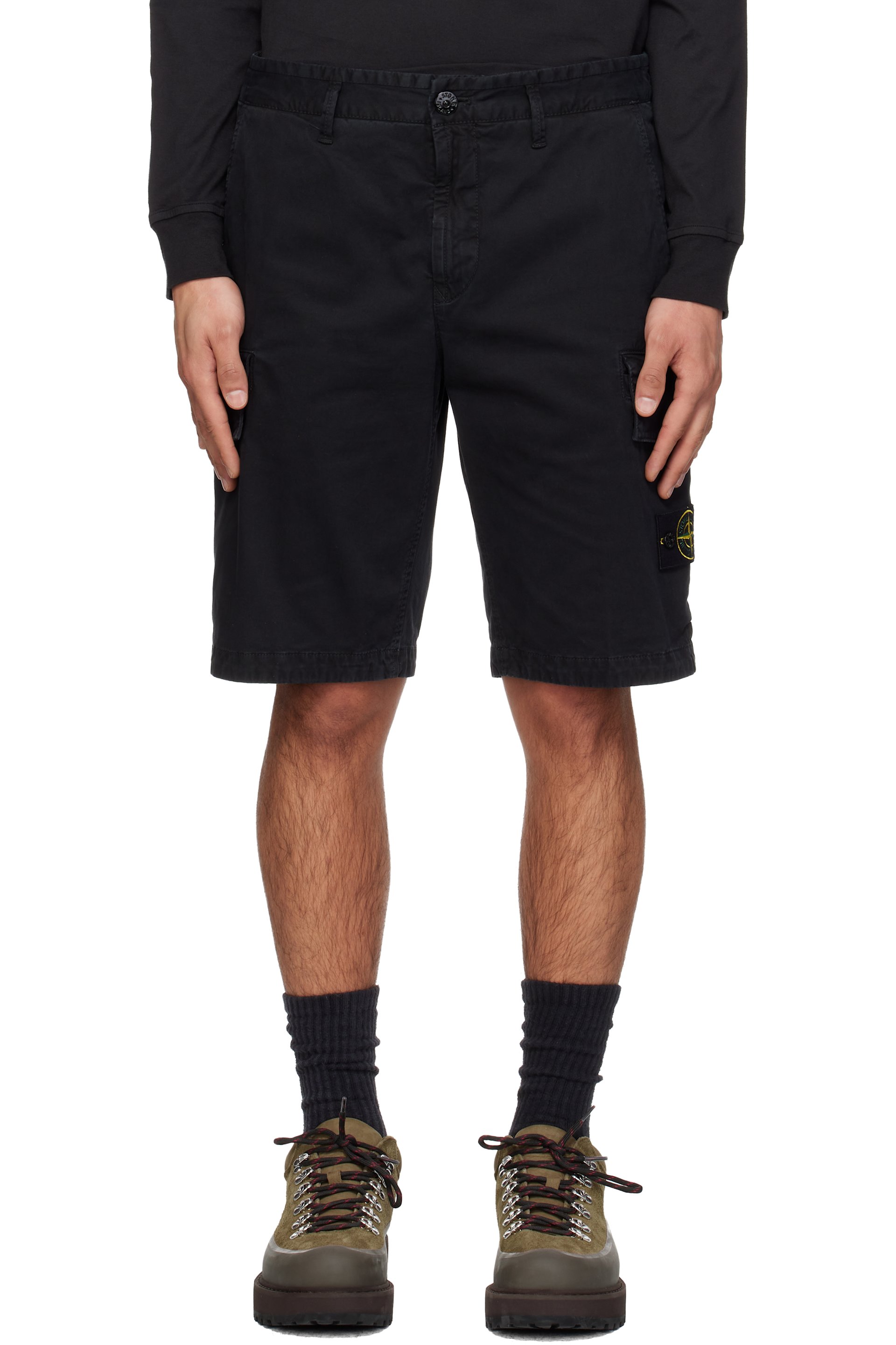 Stone Island - Black L100018 Cargo Shorts