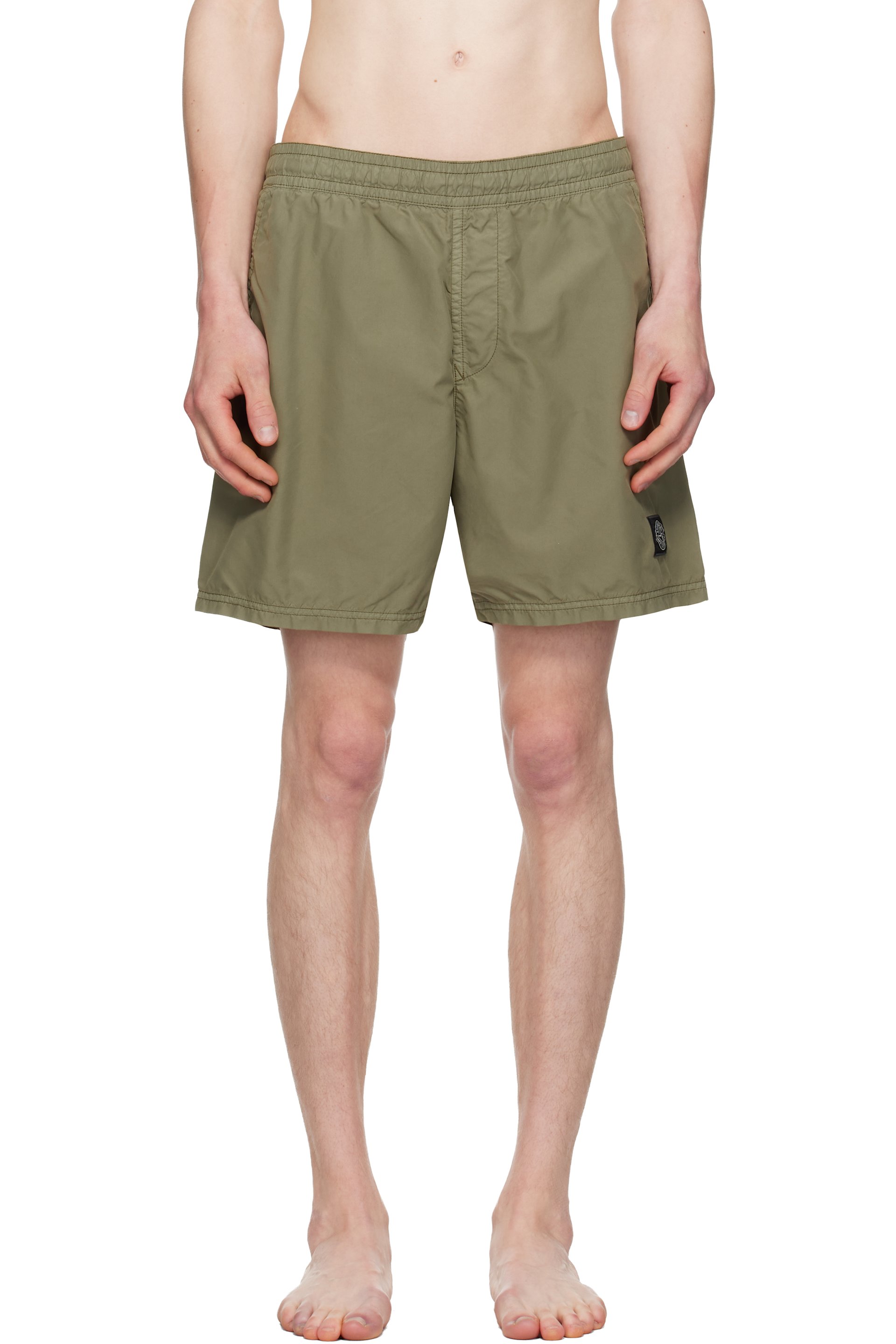 Stone Island - Khaki B100B09 Brushed Nylon Swim Shorts