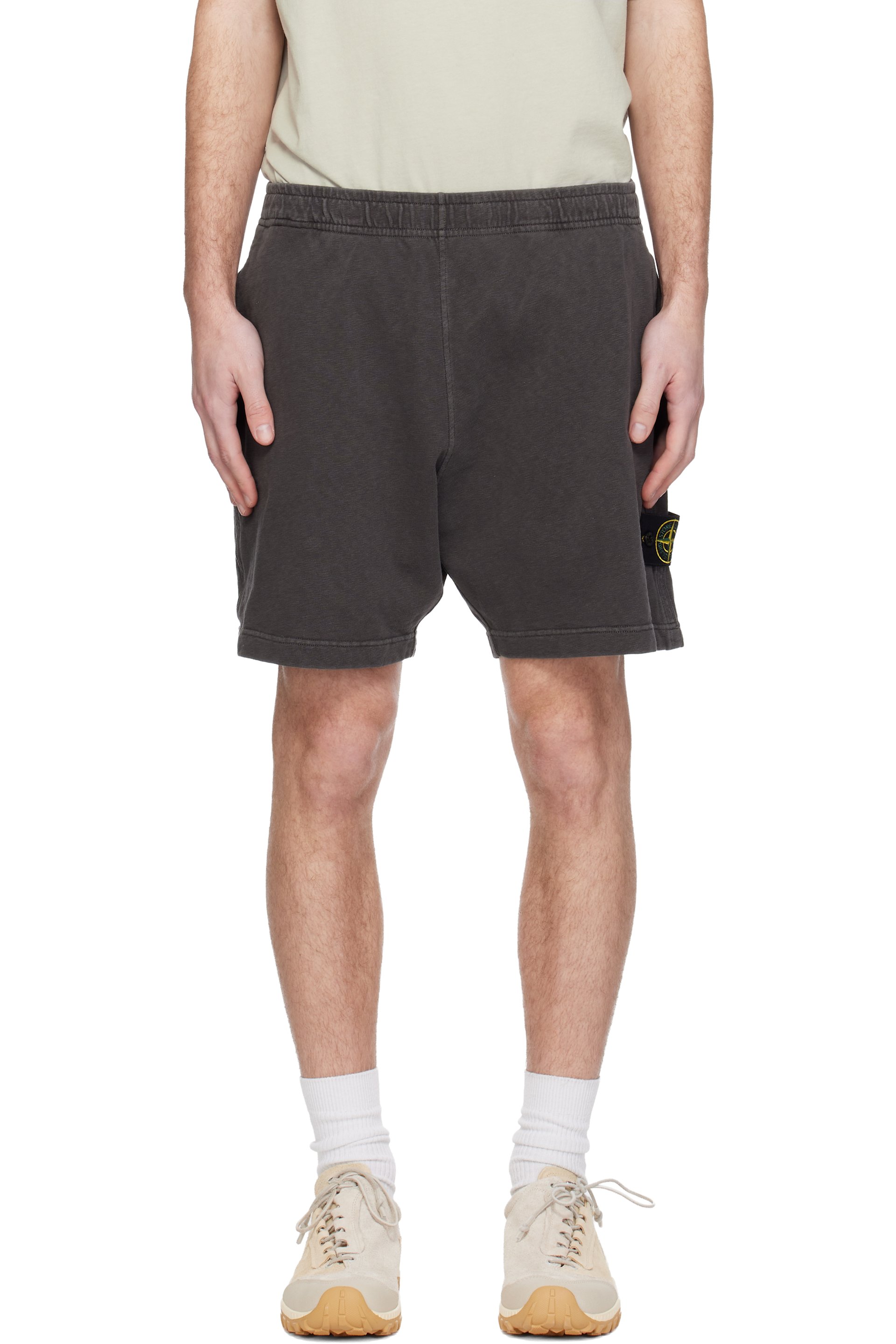 Stone Island - Gray 6200014 Malfilé Fleece Old Effect Shorts