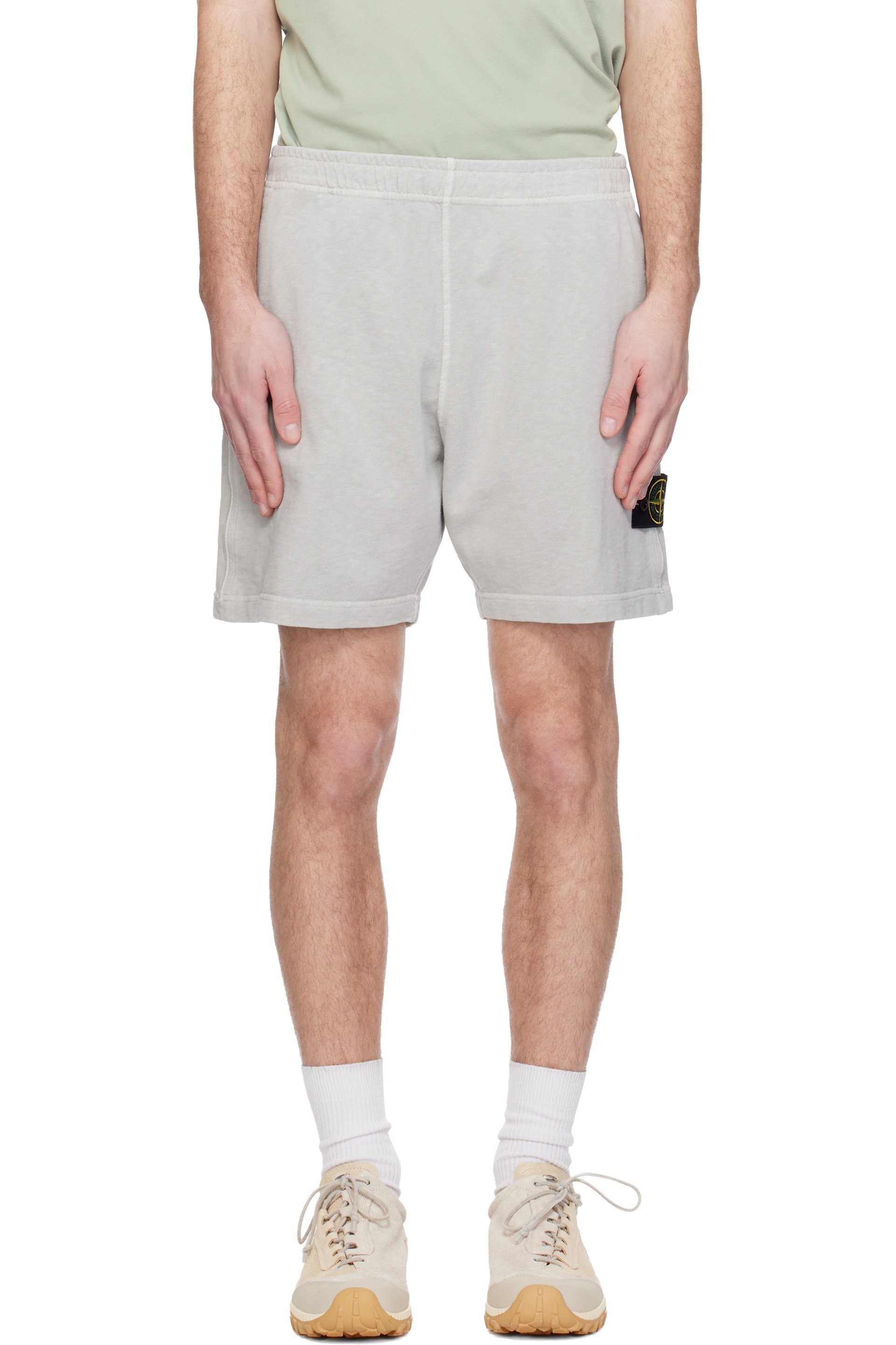 Stone Island: グレー 6200014 Malfilé Fleece Old Effect ショート
