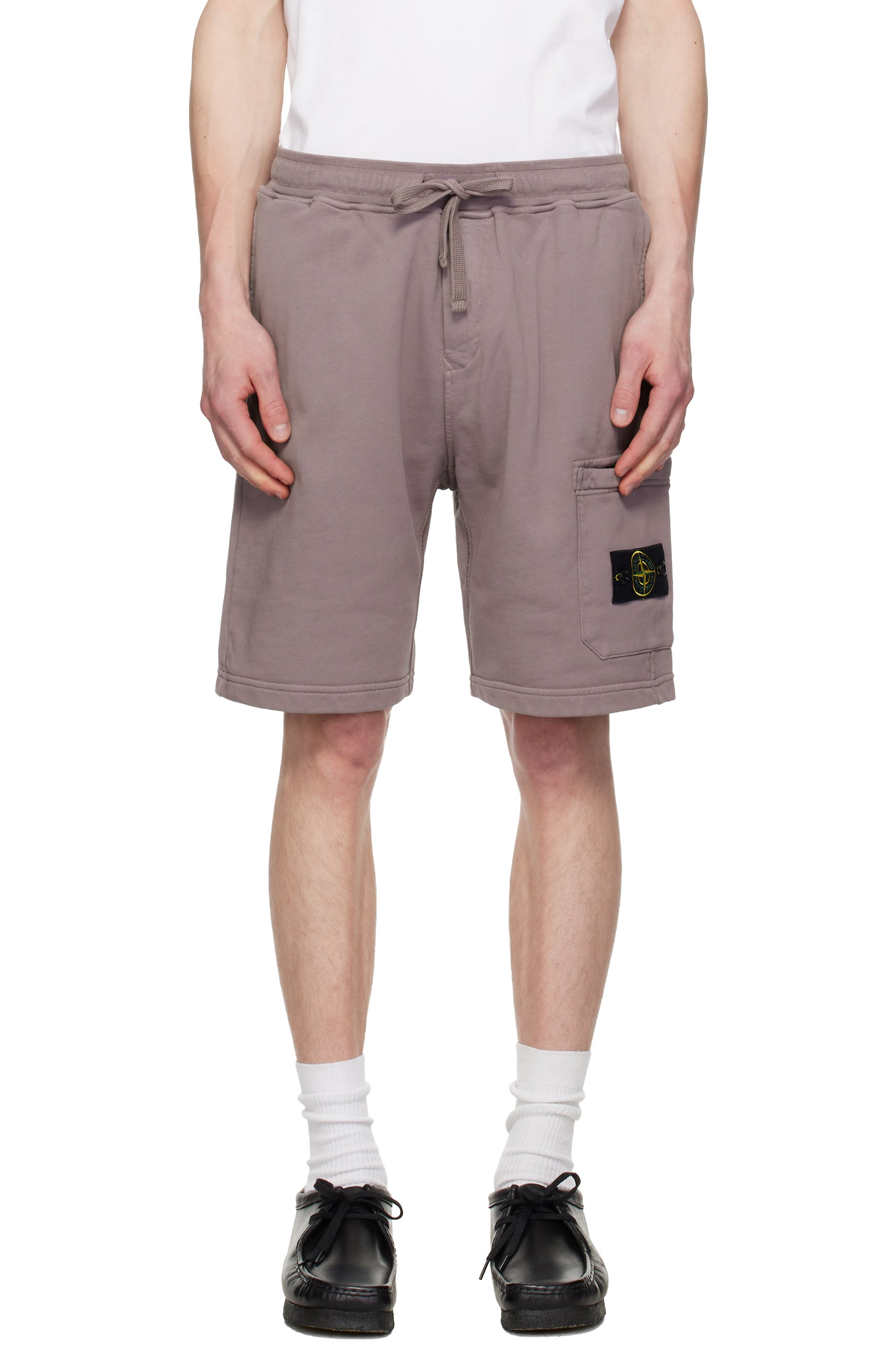 Stone Island - Purple 6200011 Organic Cotton Fleece Shorts