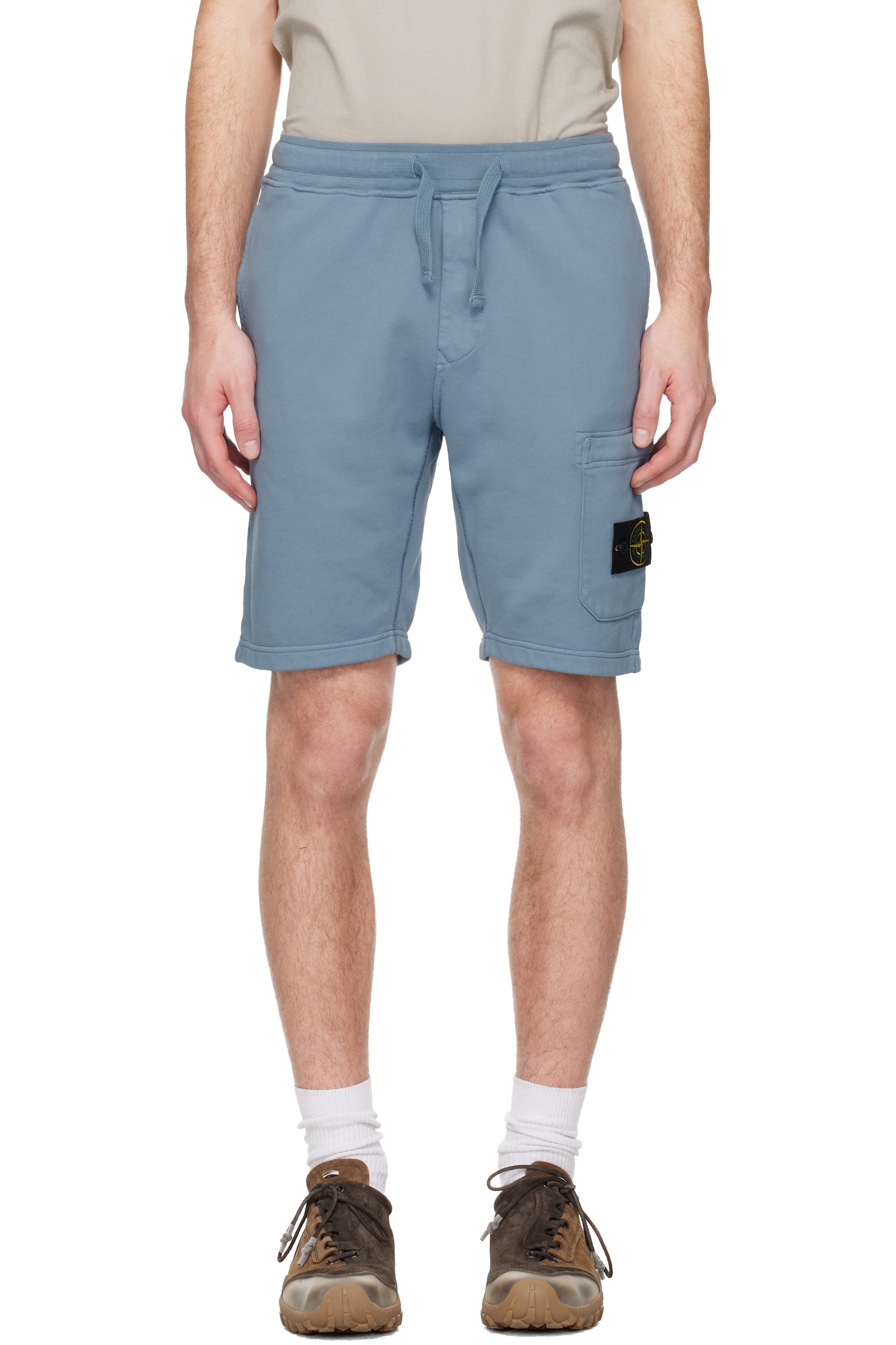 Stone Island - Blue 6200011 Organic Cotton Fleece Shorts