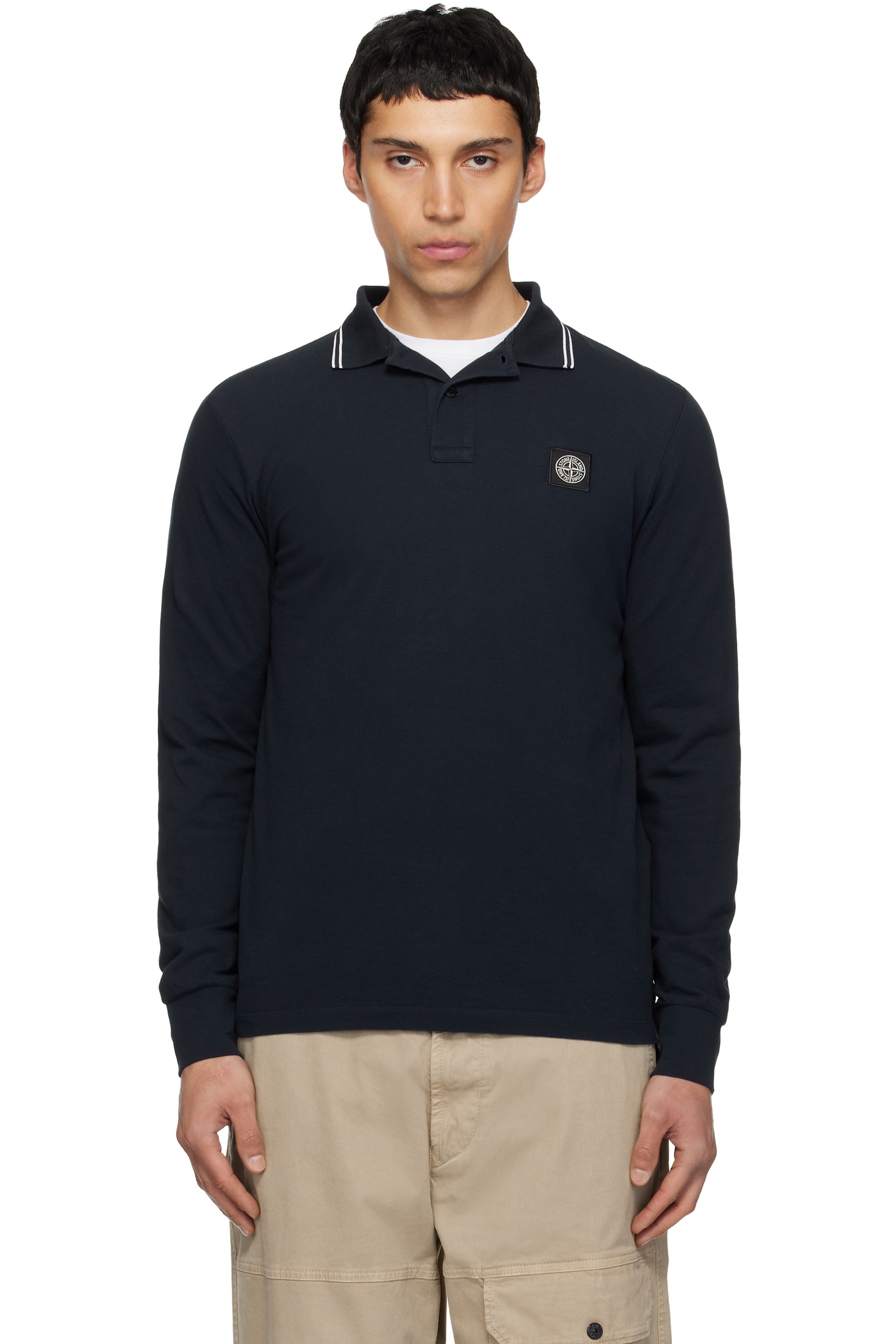 Stone Island - Navy 2200012 Organic Cotton Piqué Polo
