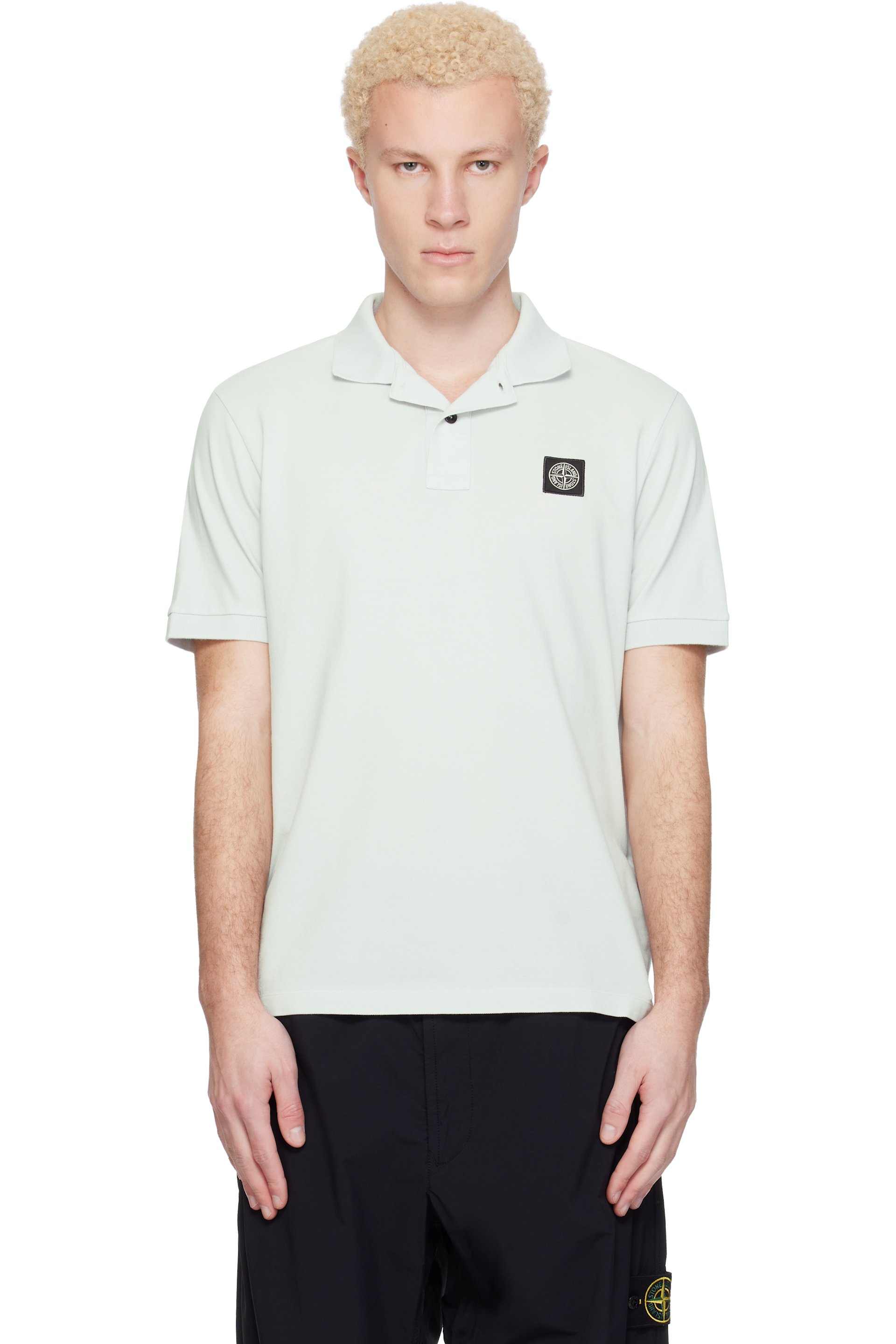 Stone Island - Blue 2200008 Organic Cotton Piqué Stretch Polo