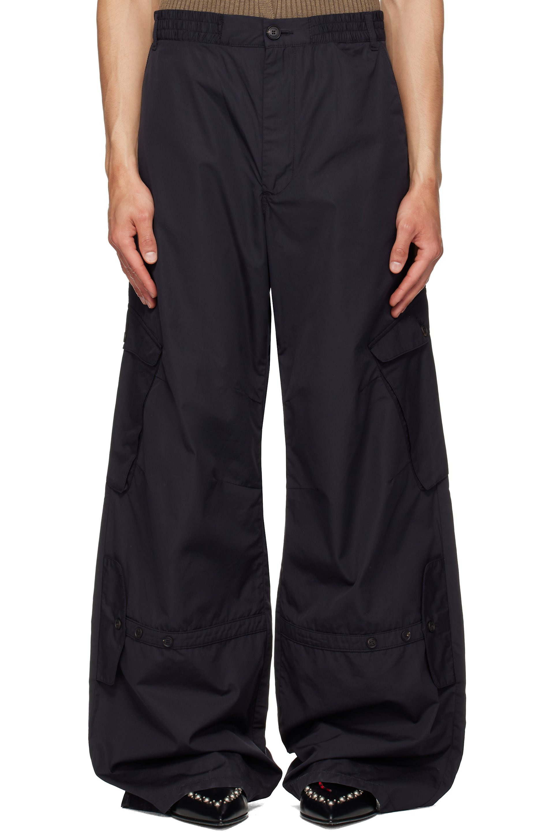 EGONlab - Black Utility Pocket Light Cargo Pants