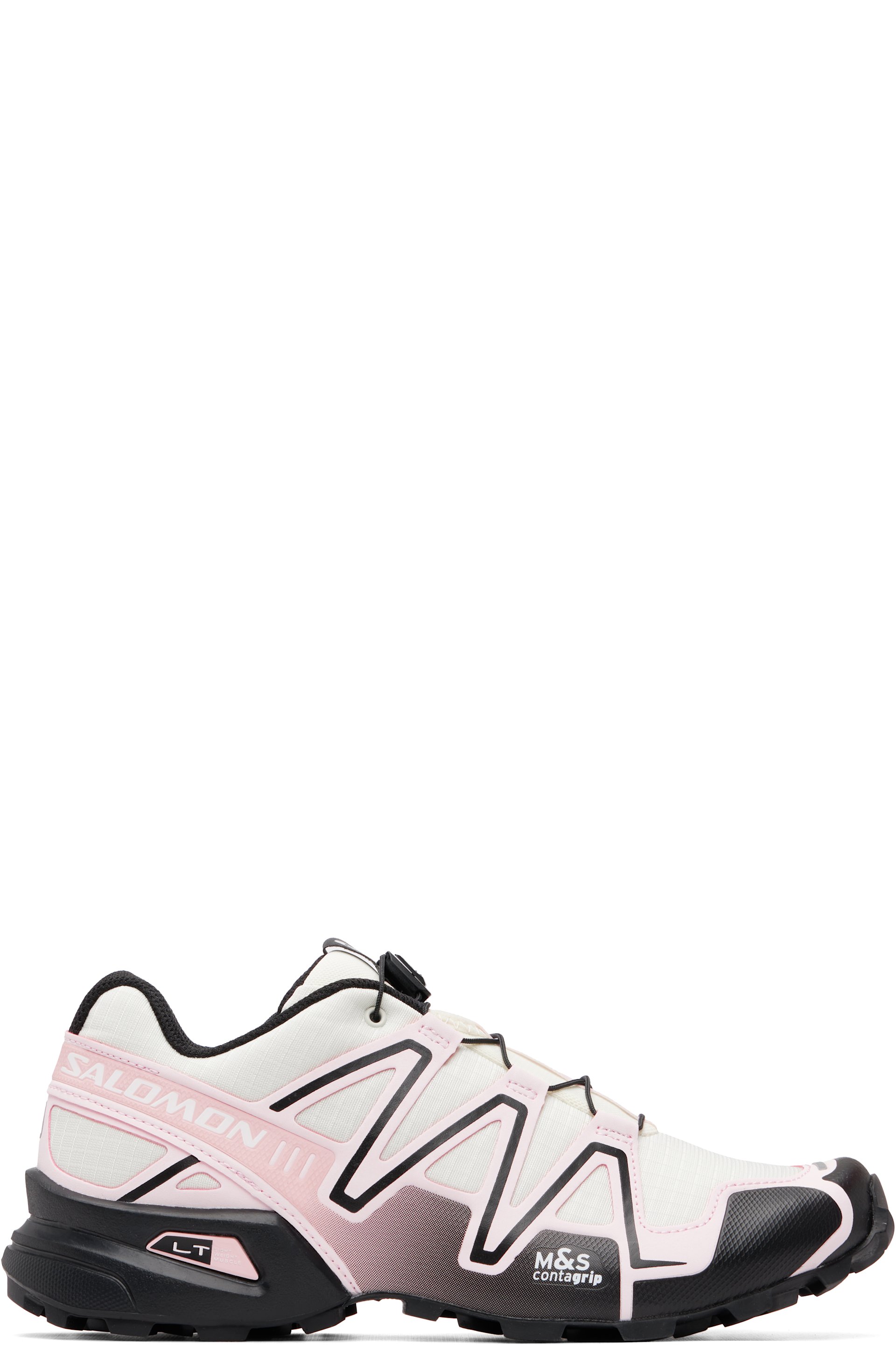 Salomon - Baskets Speedcross 3 blanc cassé et roses