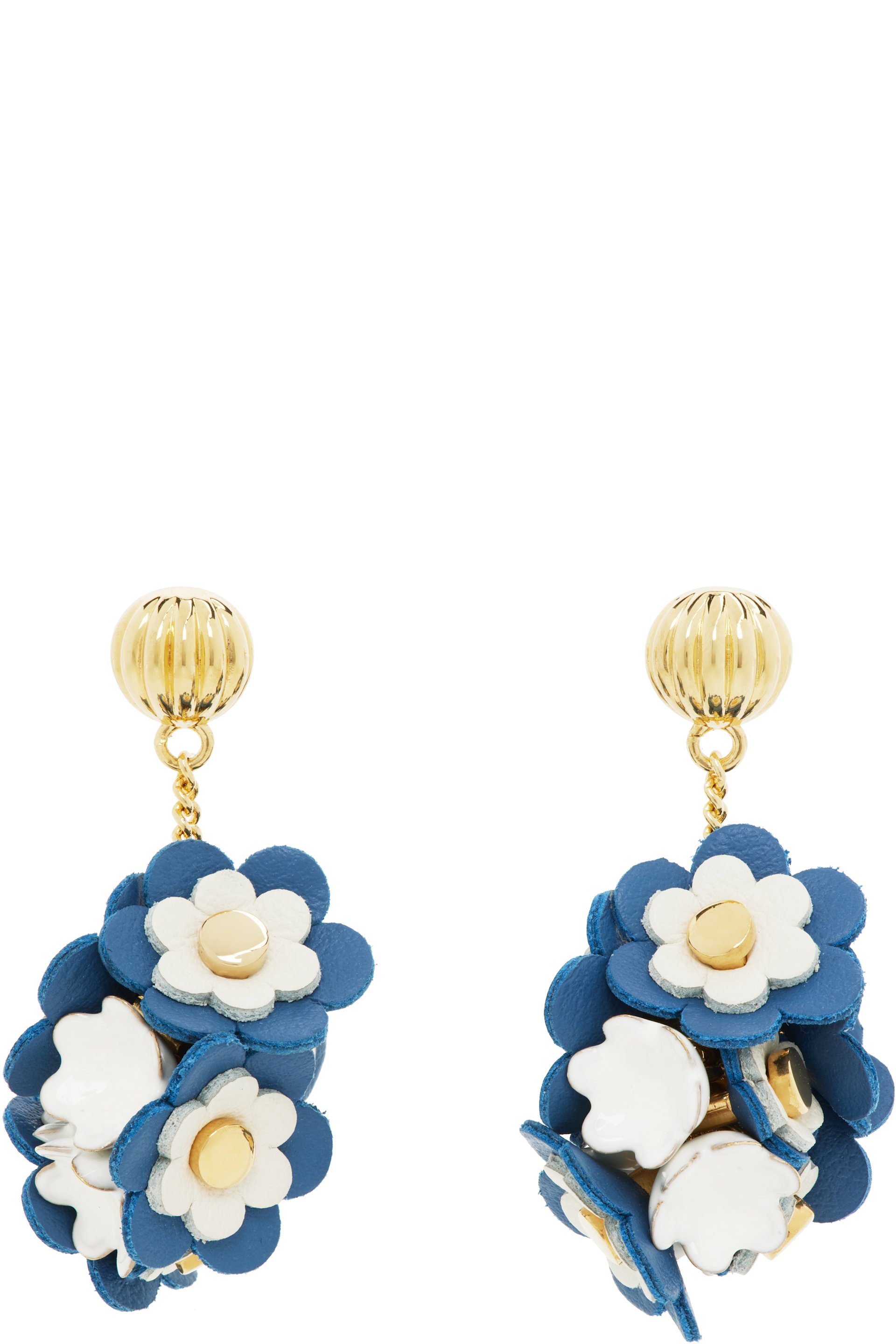 Miu Miu - Boucles d'oreilles en métal à ornements en cuir