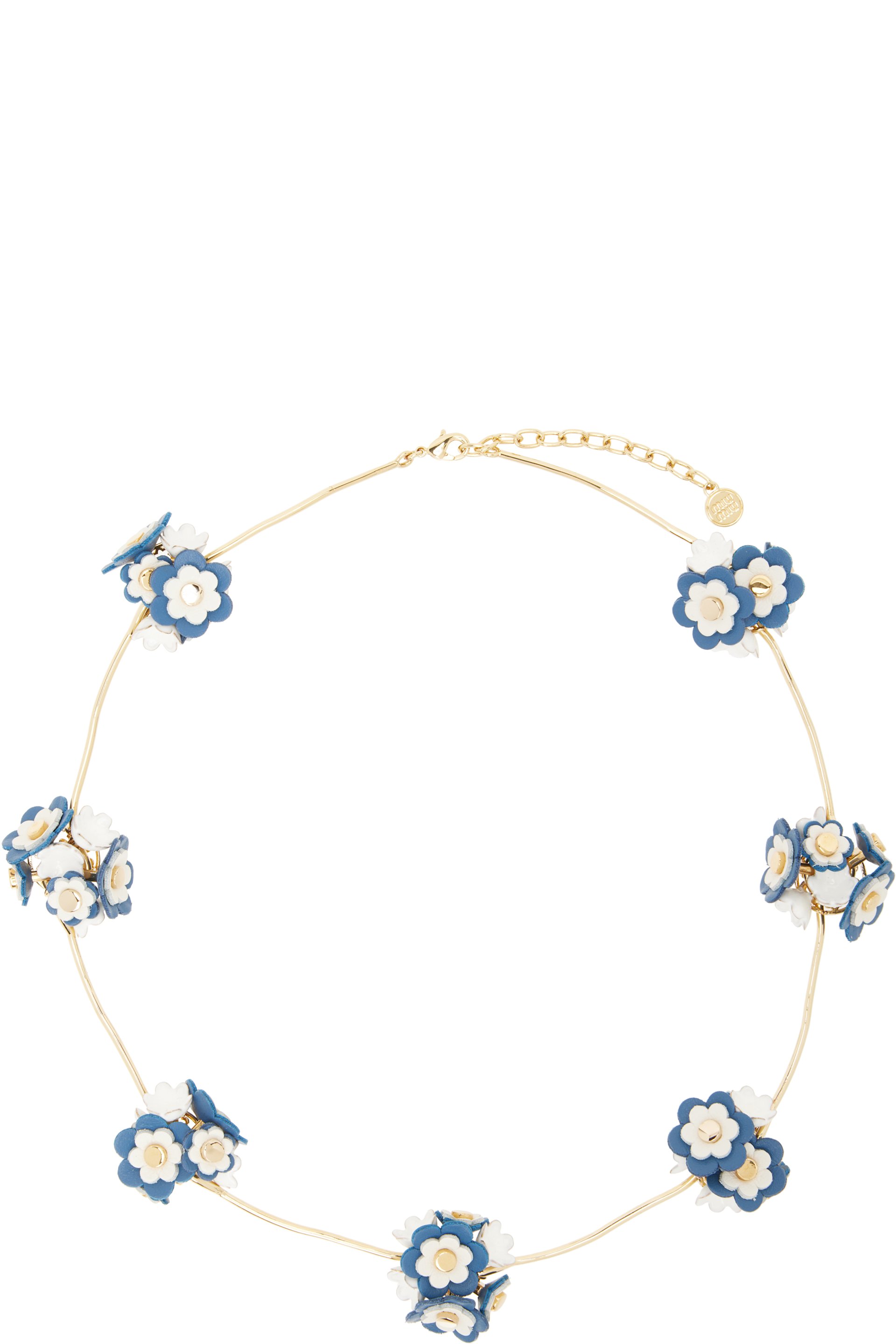 Miu Miu - Collier en métal à appliqués en cuir
