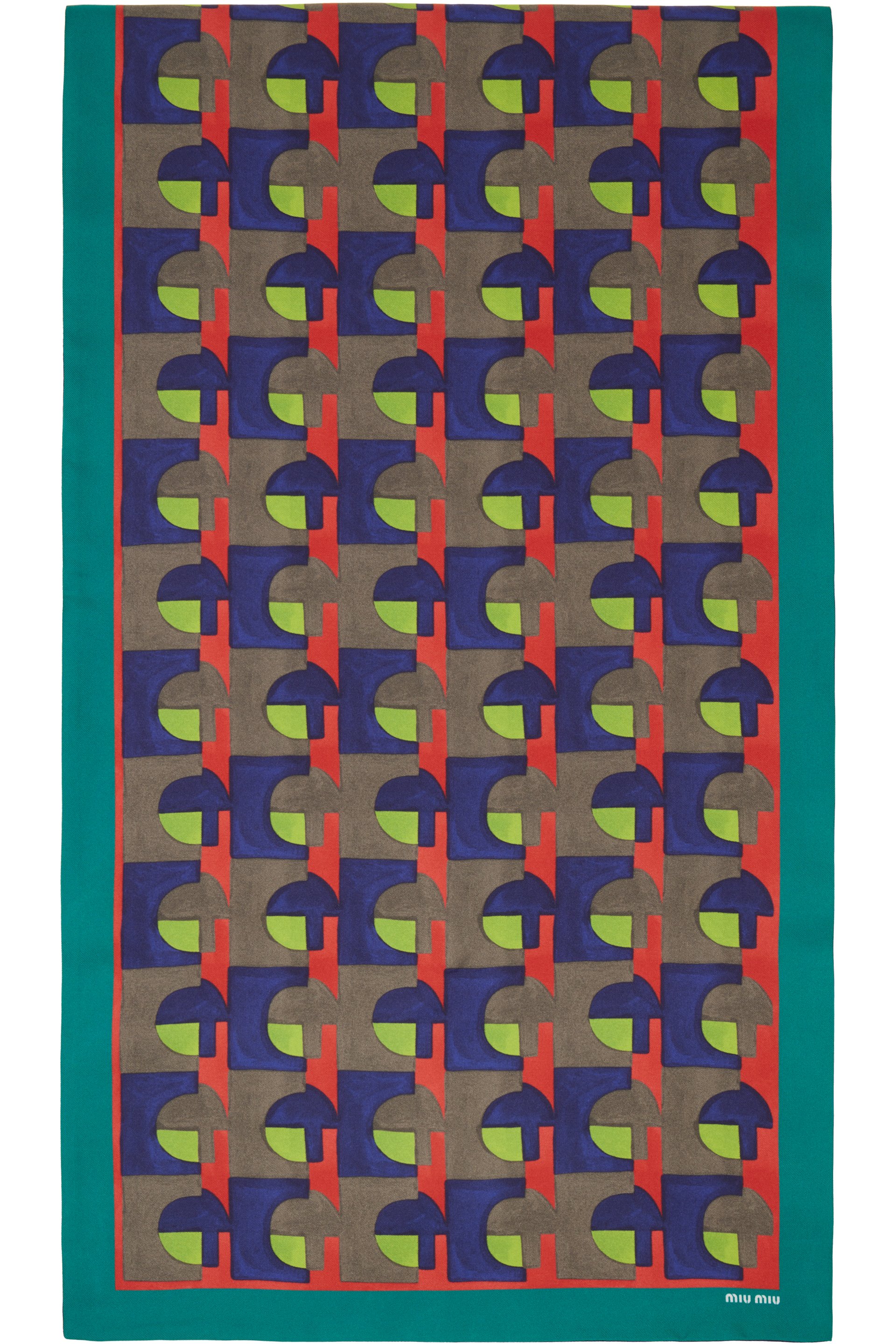 Miu Miu - Foulard multicolore en soie à motif graphique imprimé
