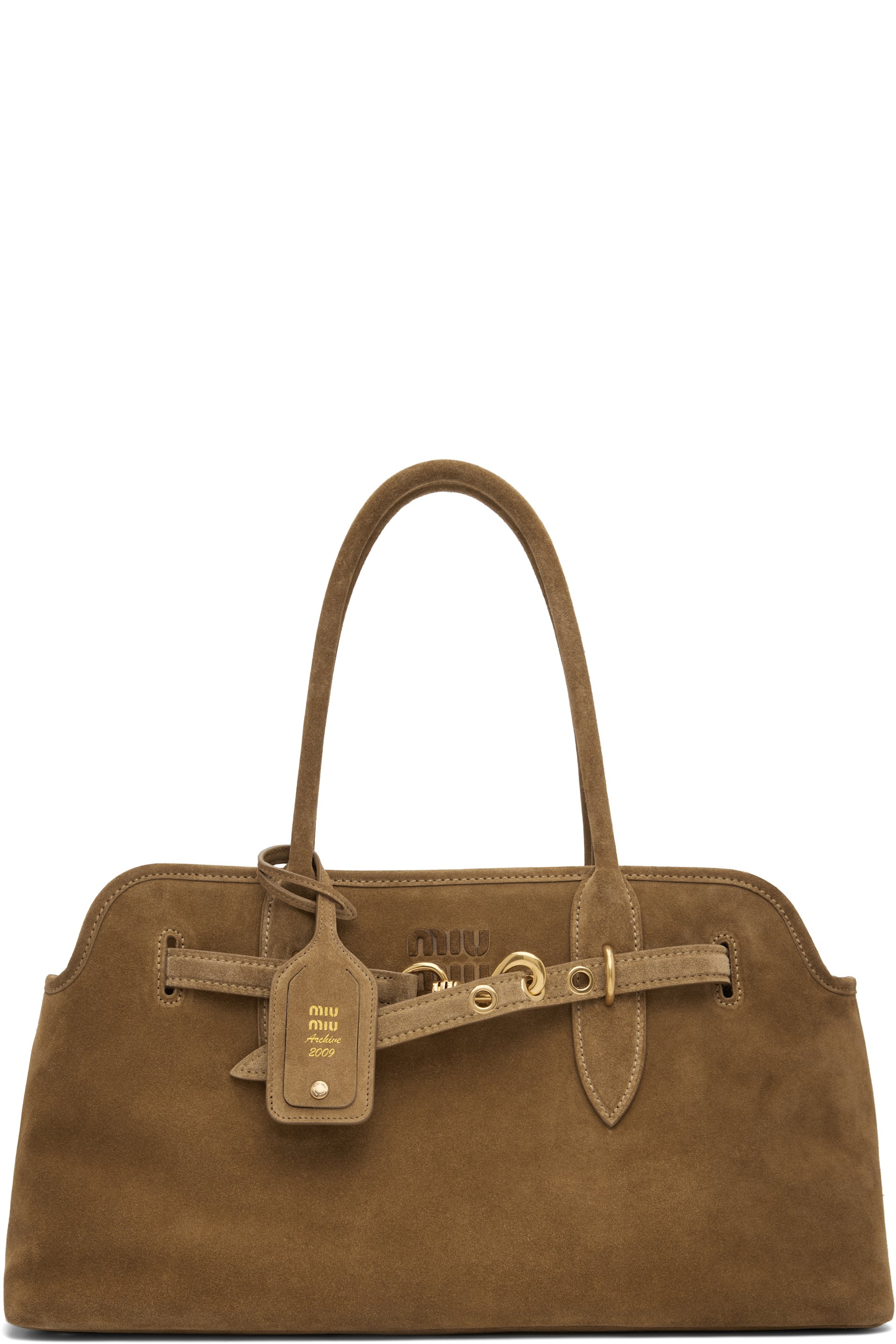 Miu Miu - Sac Aventure kaki en suède
