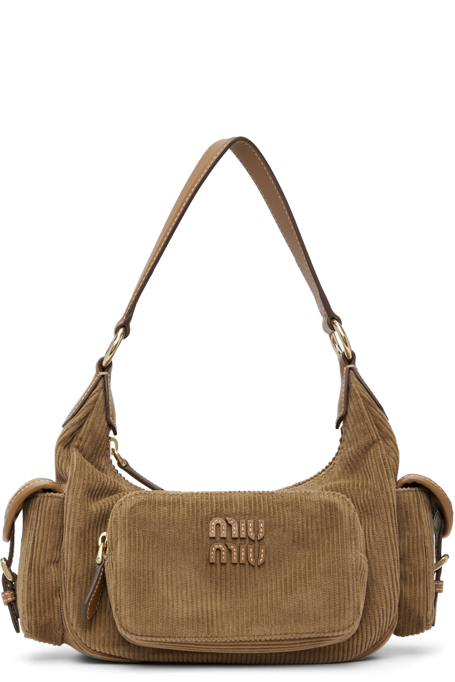 Miu Miu - Sac porté épaule brun à poche