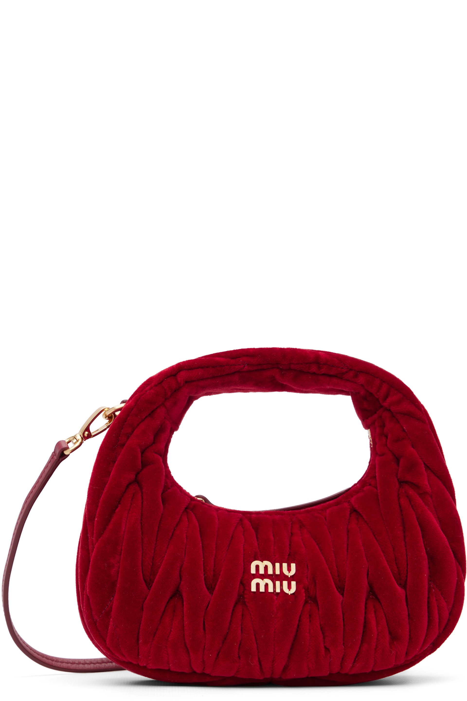 Miu Miu - Mini sac matelassé Wander rouge en velours