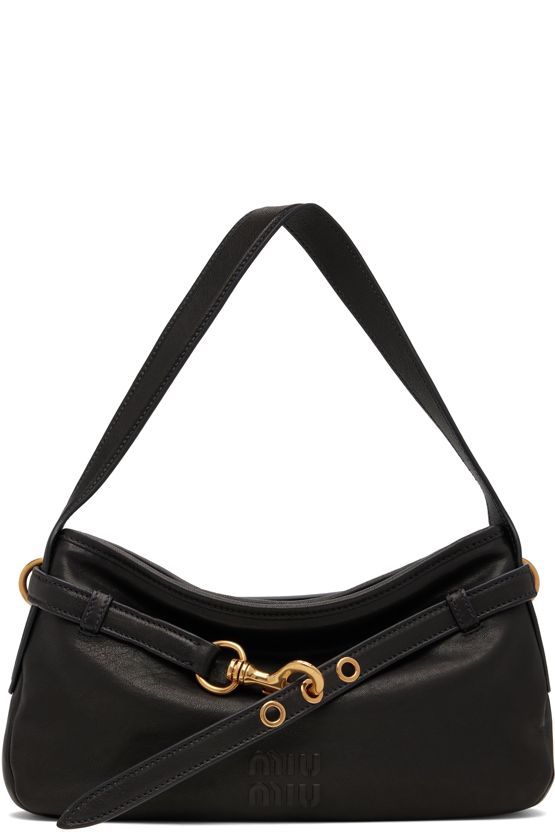 Miu Miu - Sac Aventure noir en cuir nappa
