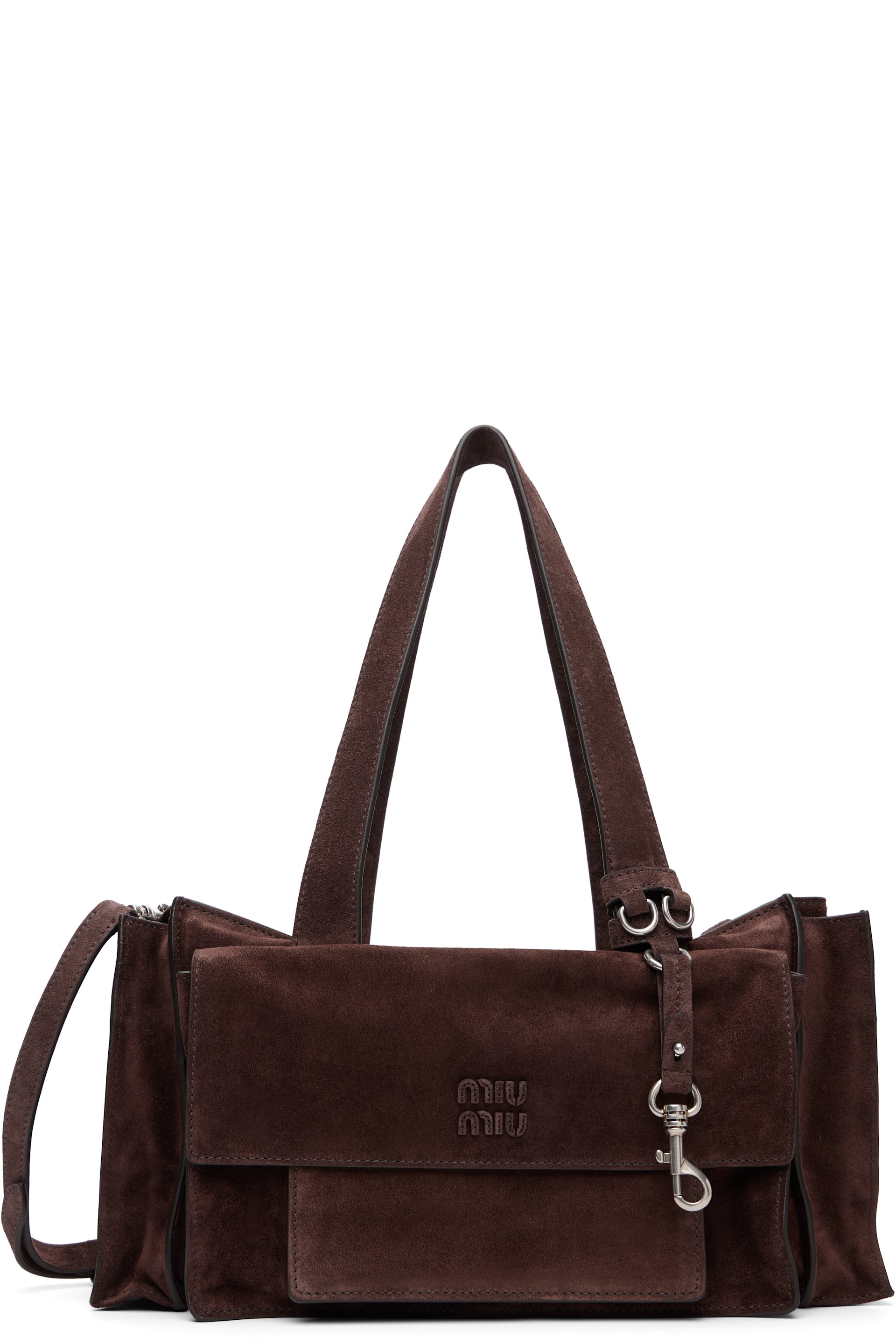 Miu Miu - Sac utilitaire brun en suède
