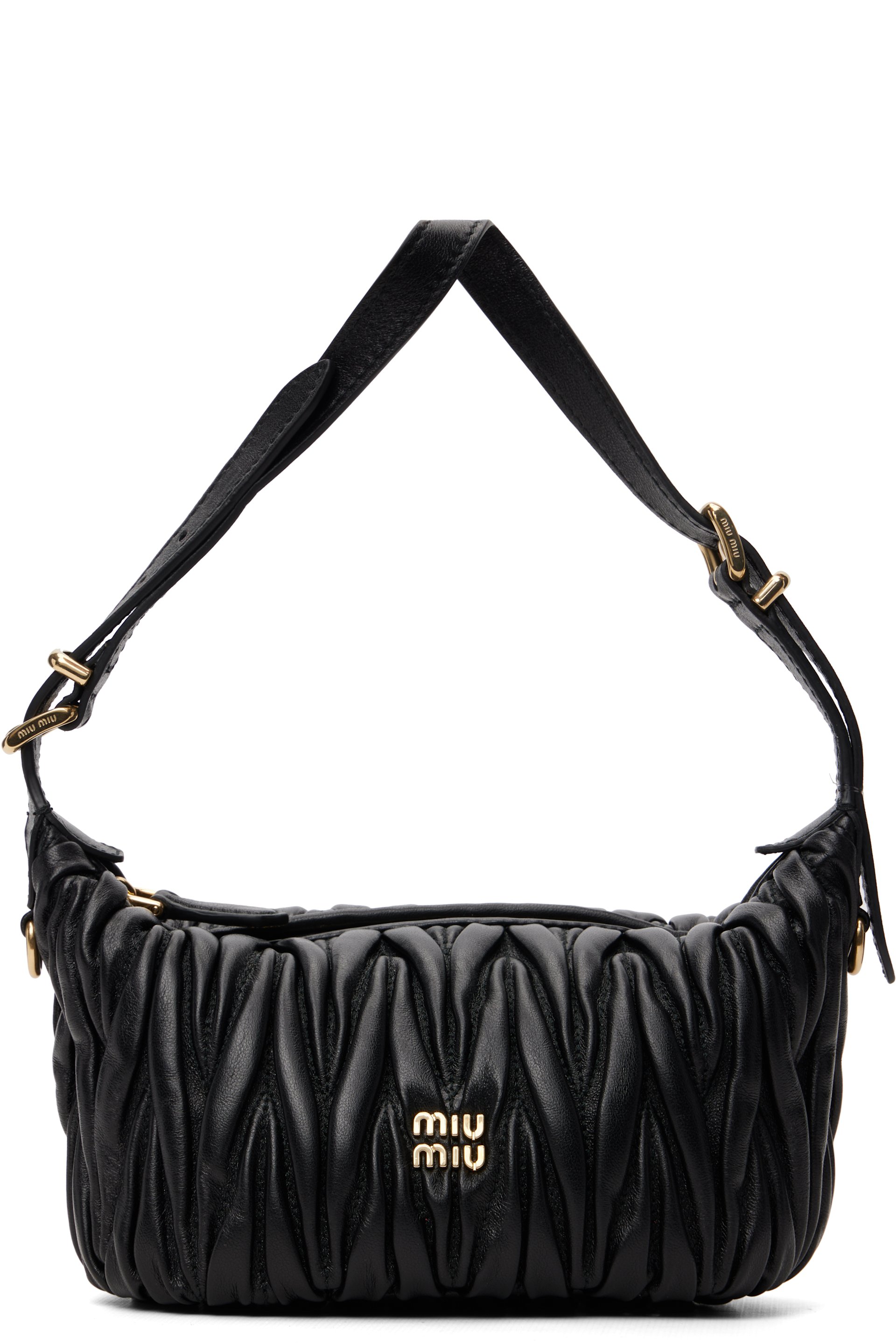 Miu Miu - Sac matelassé noir en cuir nappa