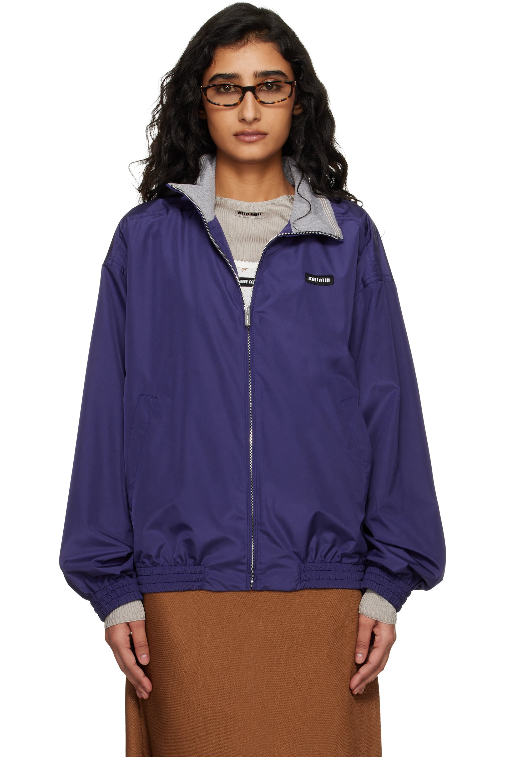 Miu Miu - Blouson technique bleu marine