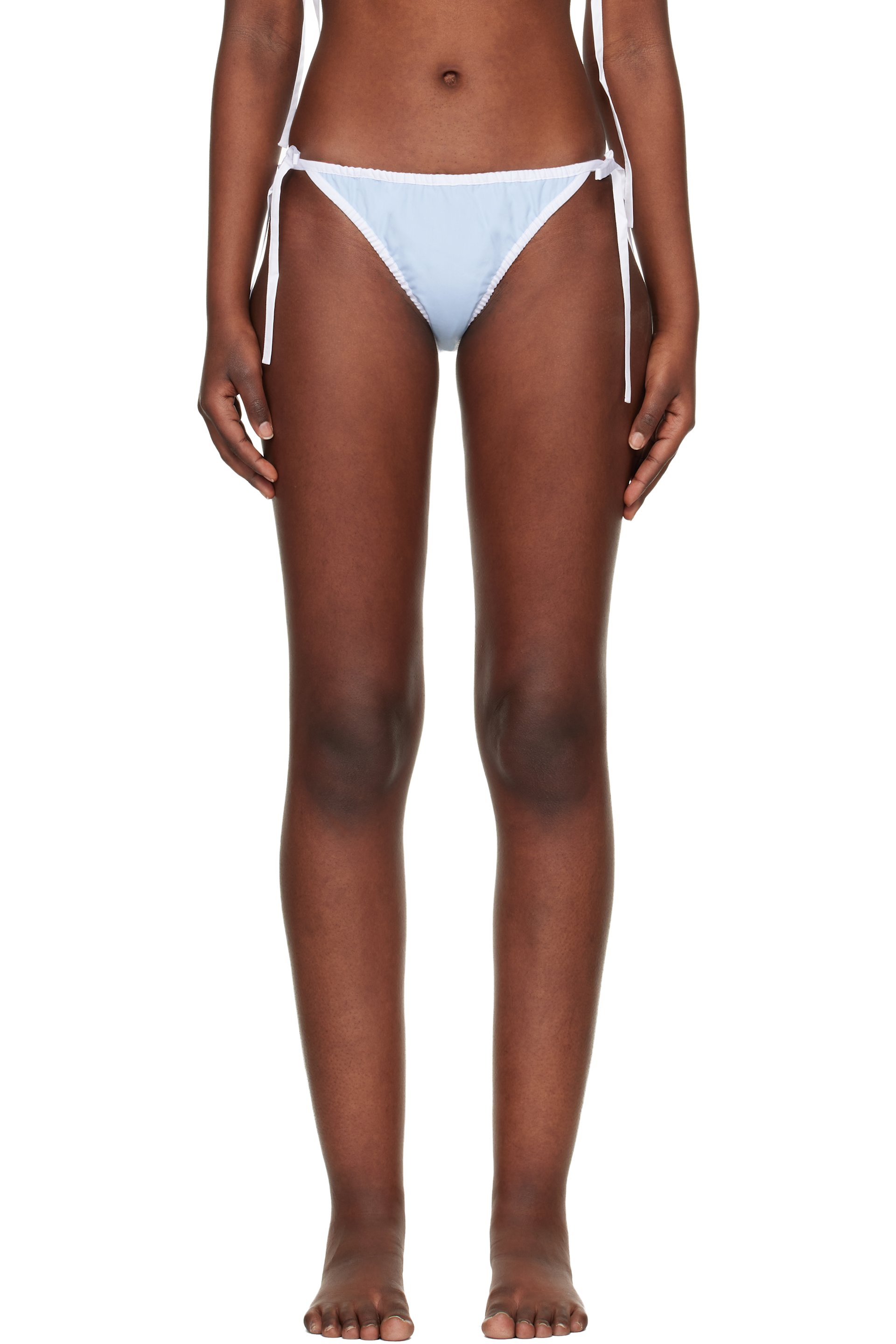 Miu Miu - Culotte de style bikini bleue en popeline