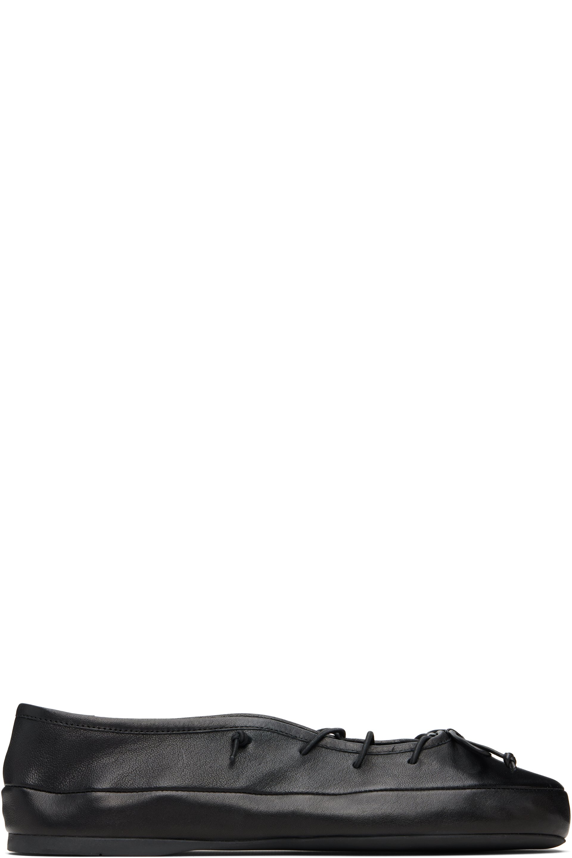 Miu Miu - Ballerines noires en cuir nappa