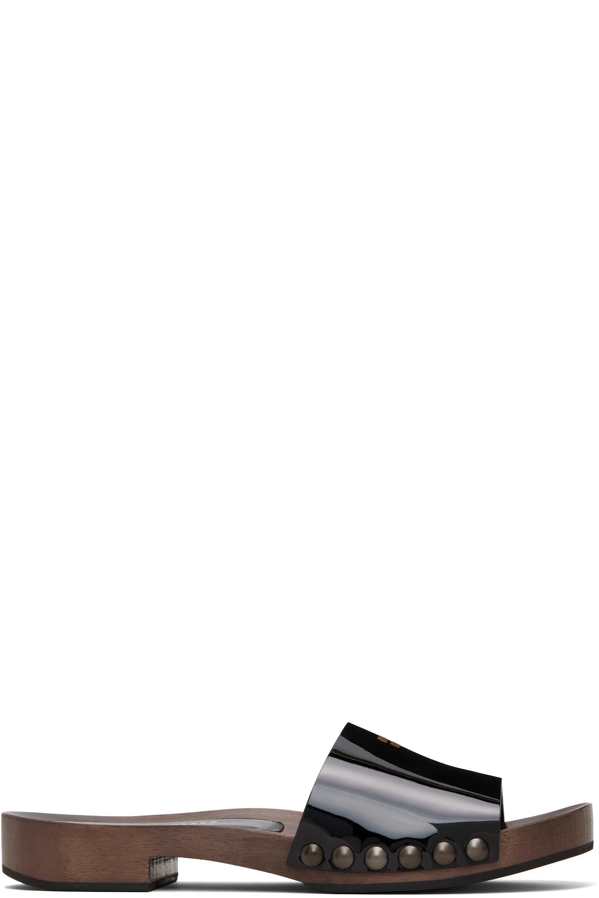 Miu Miu - Sandales de style sabot Vernice noires