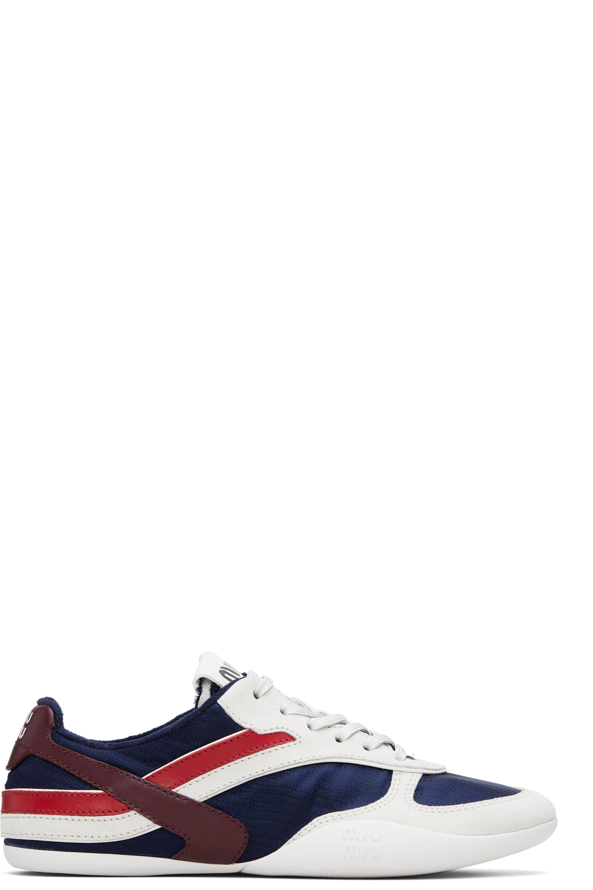 Miu Miu - Baskets Gymnasium blanc et bleu marine
