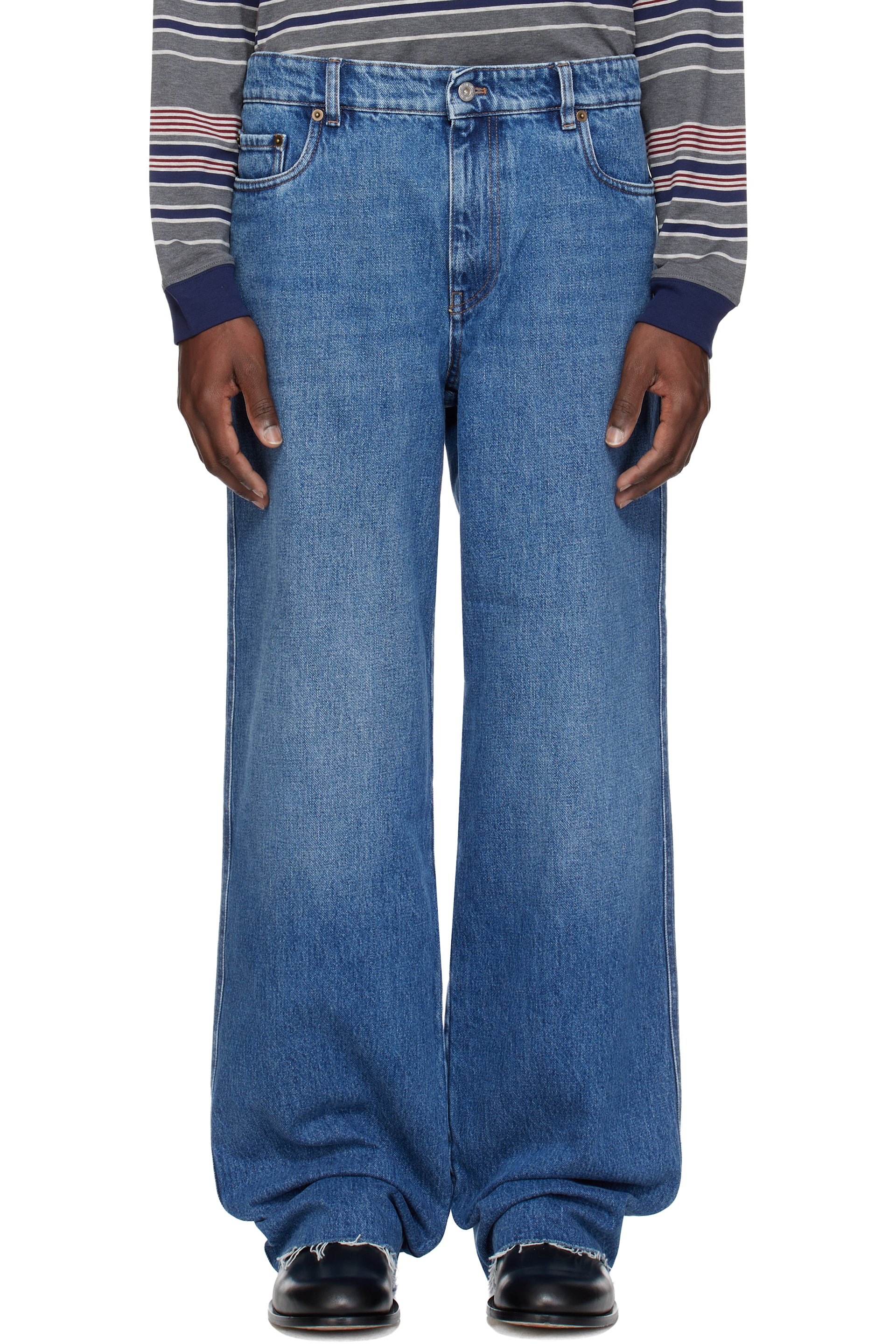Miu Miu - Jean en denim bleu à cinq poches