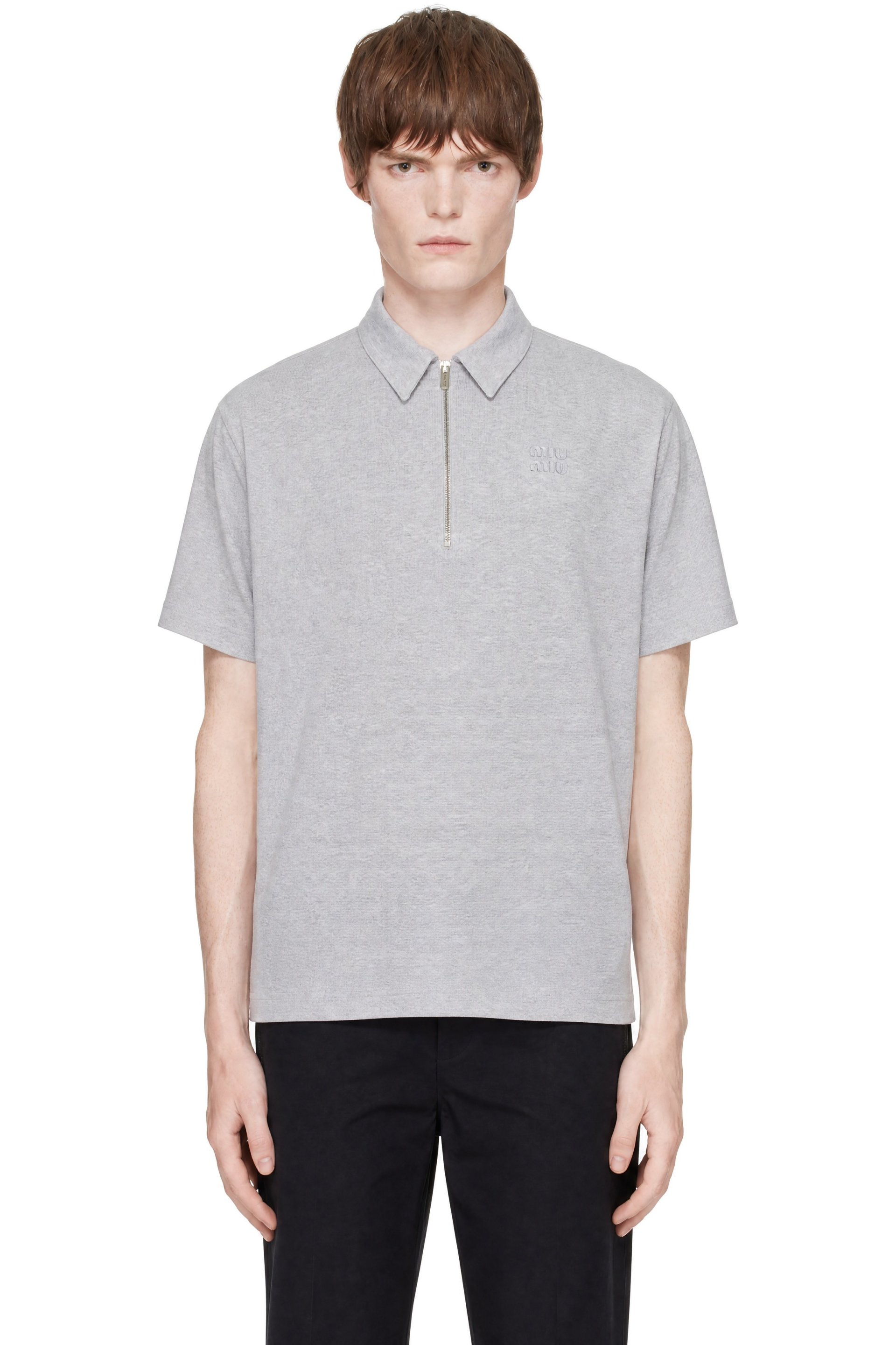 Miu Miu - Gray Cotton Polo