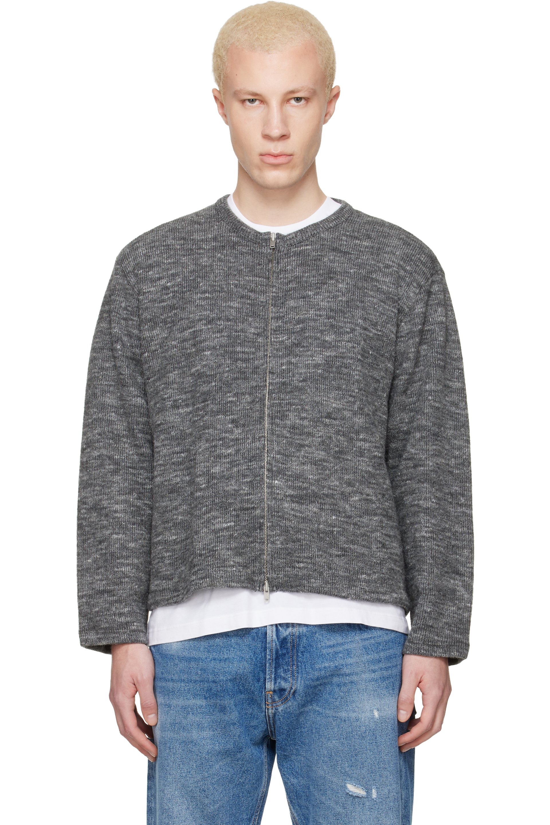 Lady White Co. - Gray Zip Crewneck Sweater