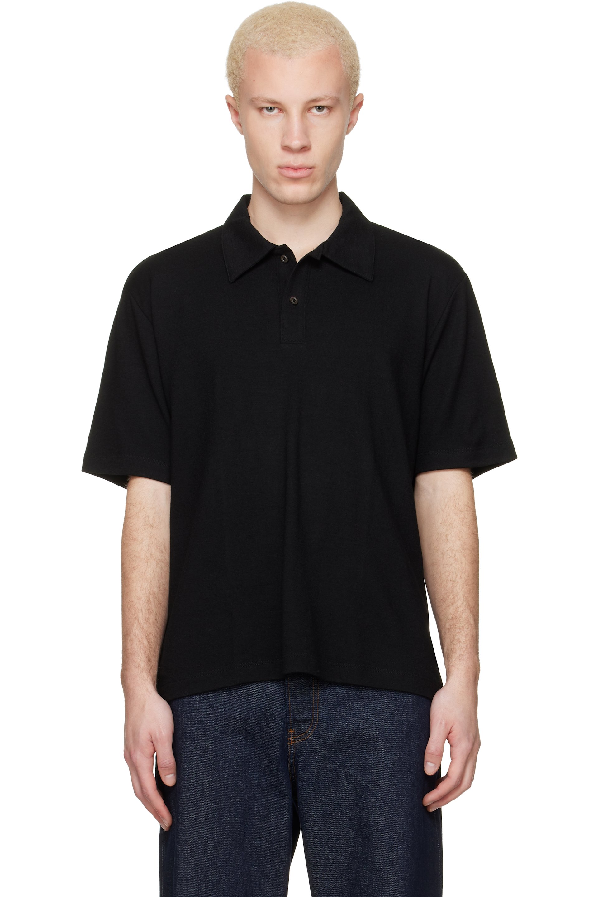 Lady White Co. - Black Summer Wool Polo