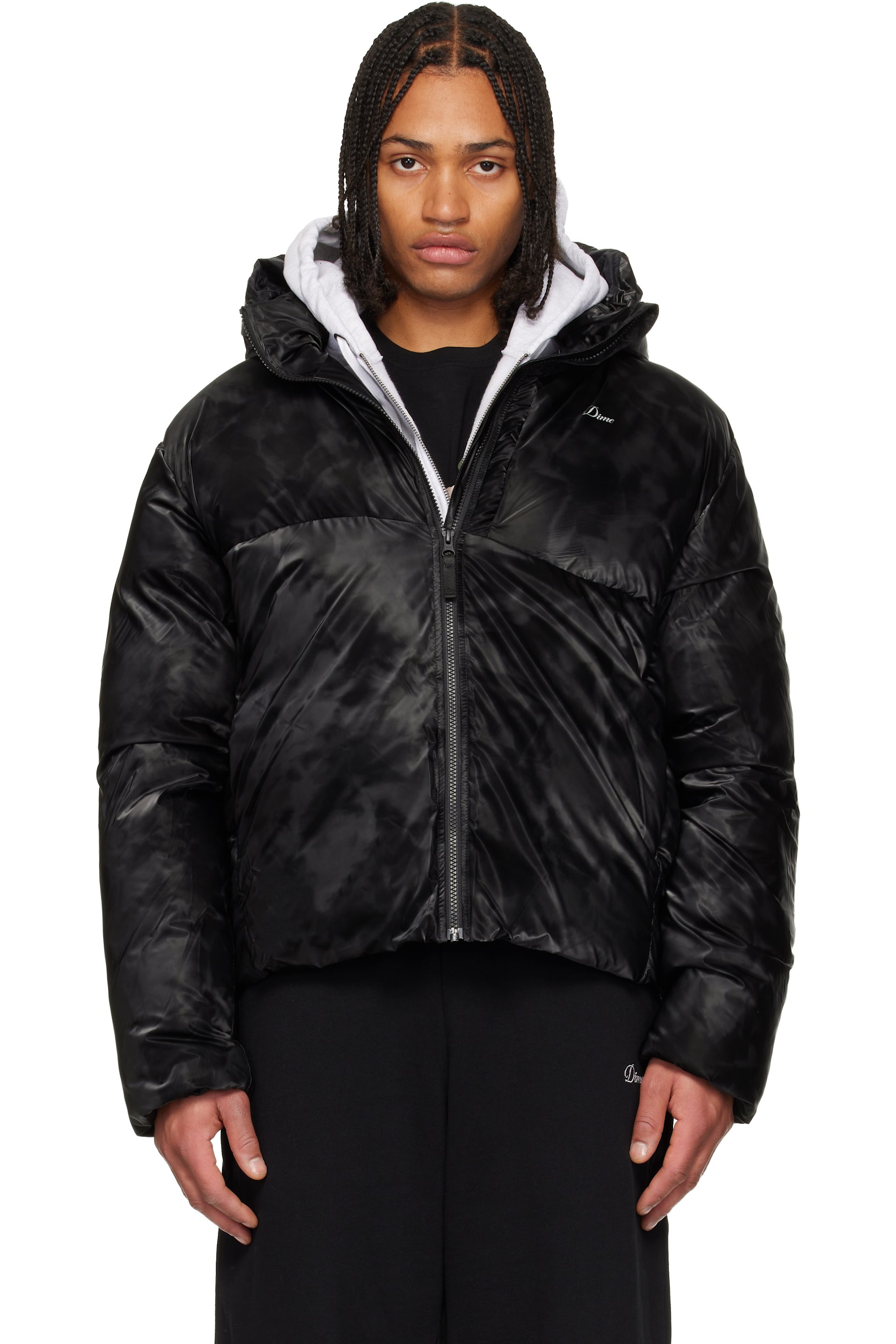 Dime - Black Wavy Puffer Jacket