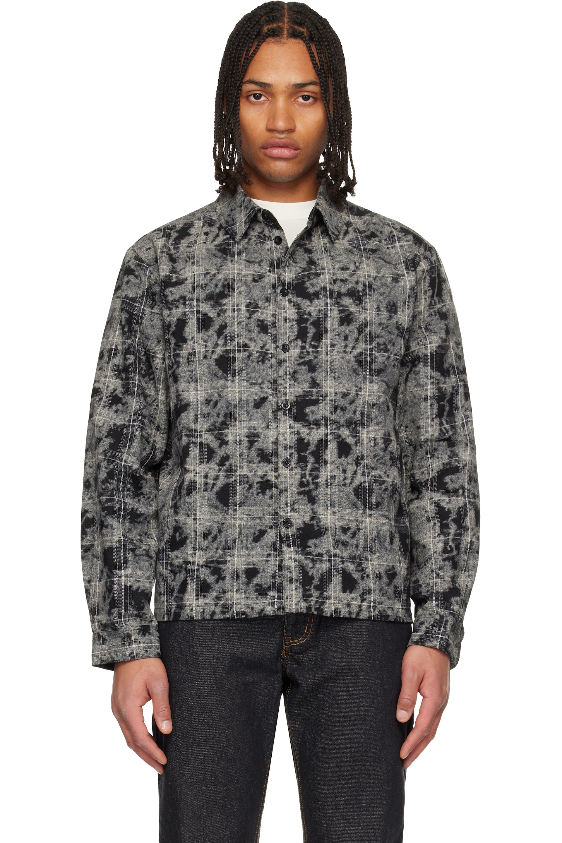 Dime - Black Plaid Flannel Shirt