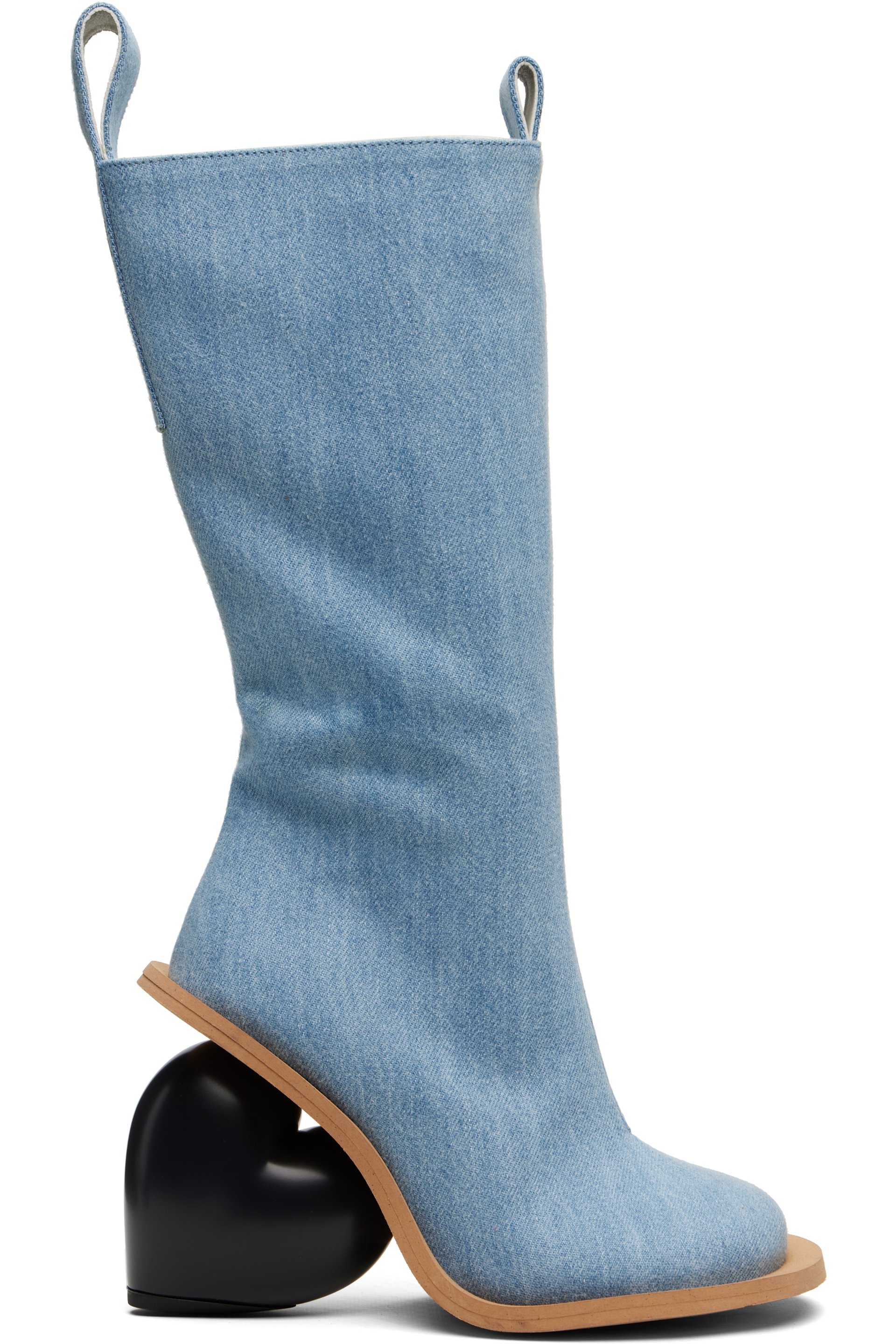 YUME YUME - Bottes hautes bleues à talon en forme de cœur