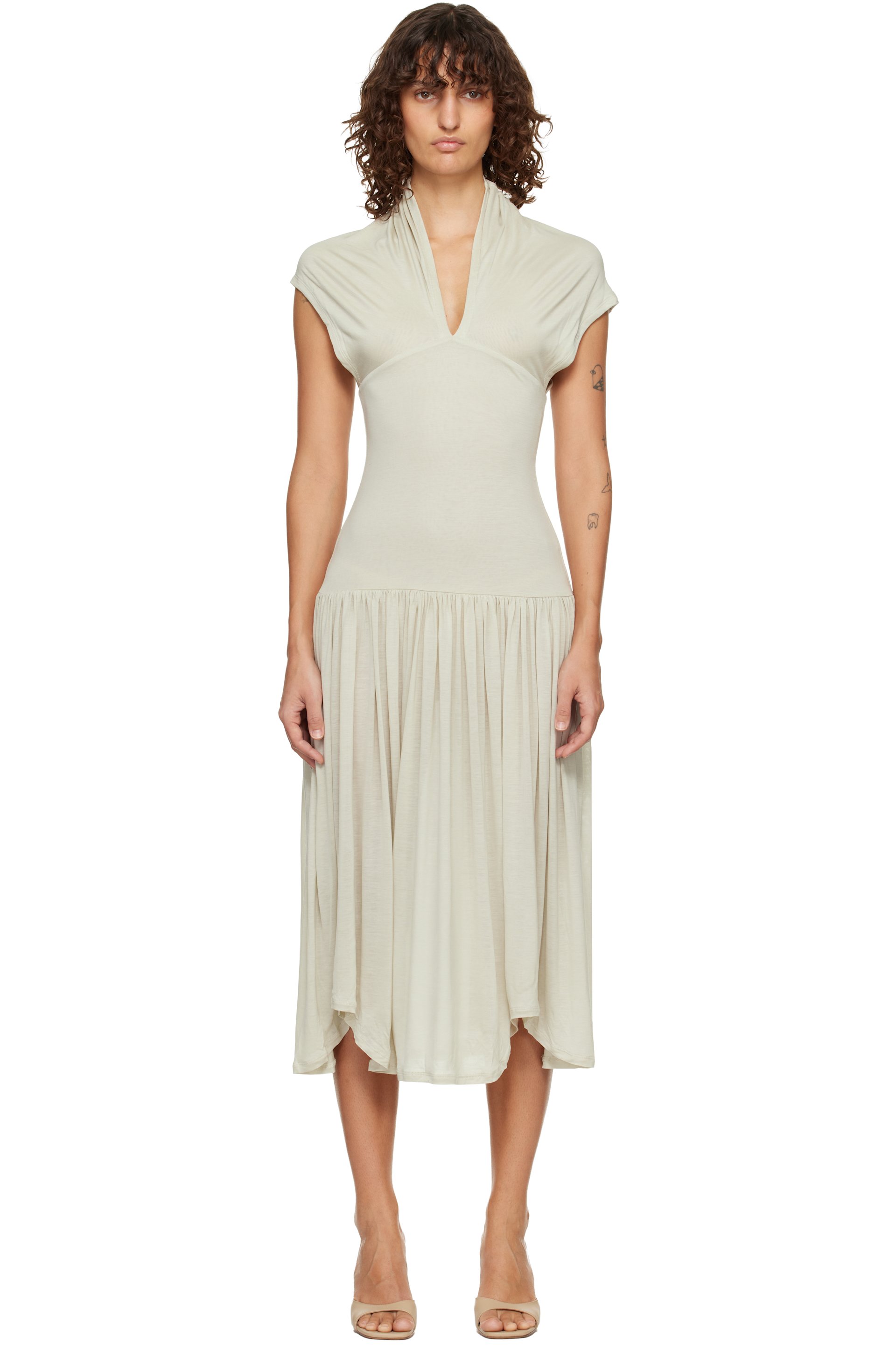 BELLE ANNA - Robe midi Twyla beige