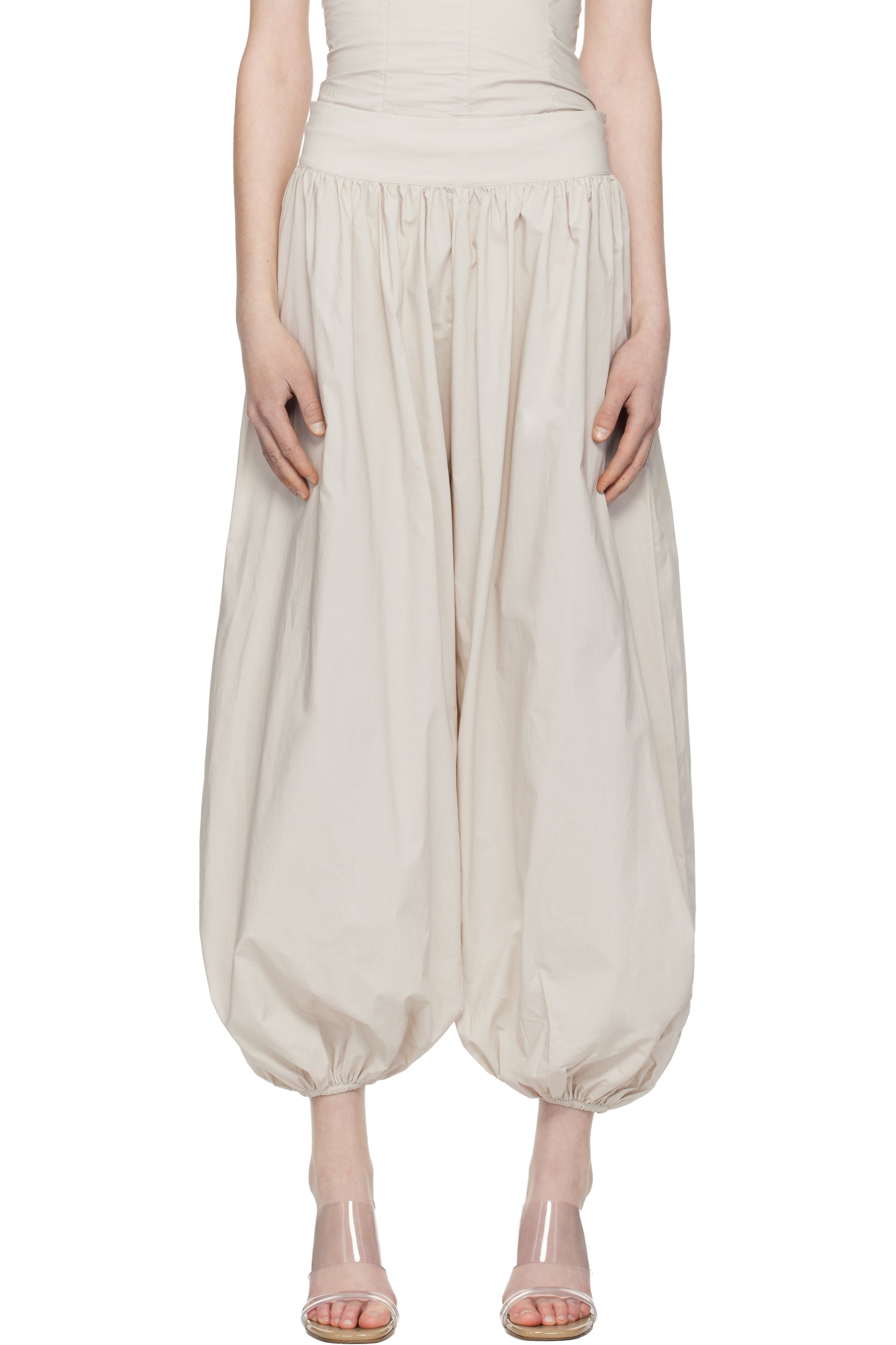 BELLE ANNA - Pantalon de détente Blanca taupe