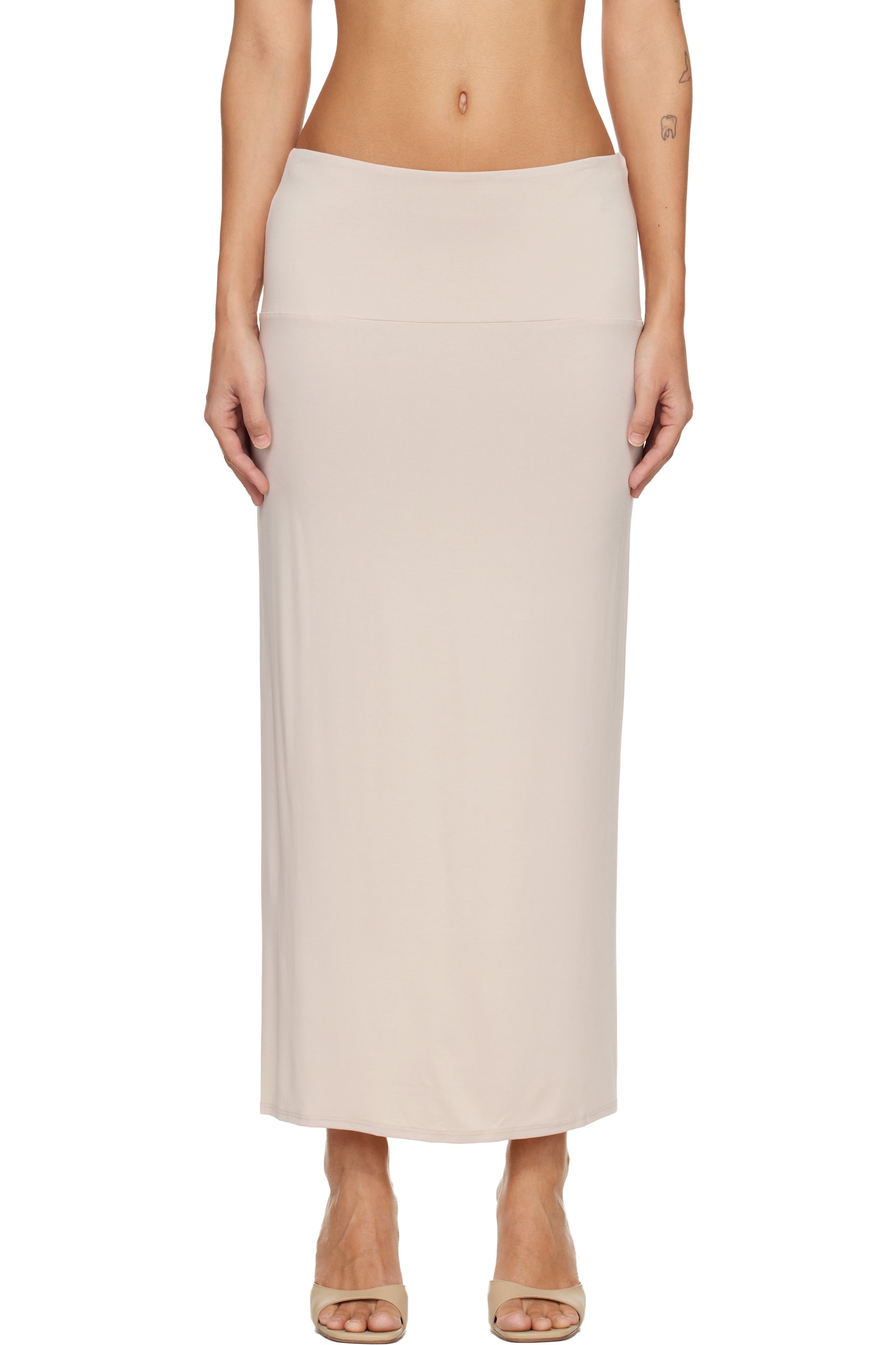 BELLE ANNA - Jupe longue Sycamore beige
