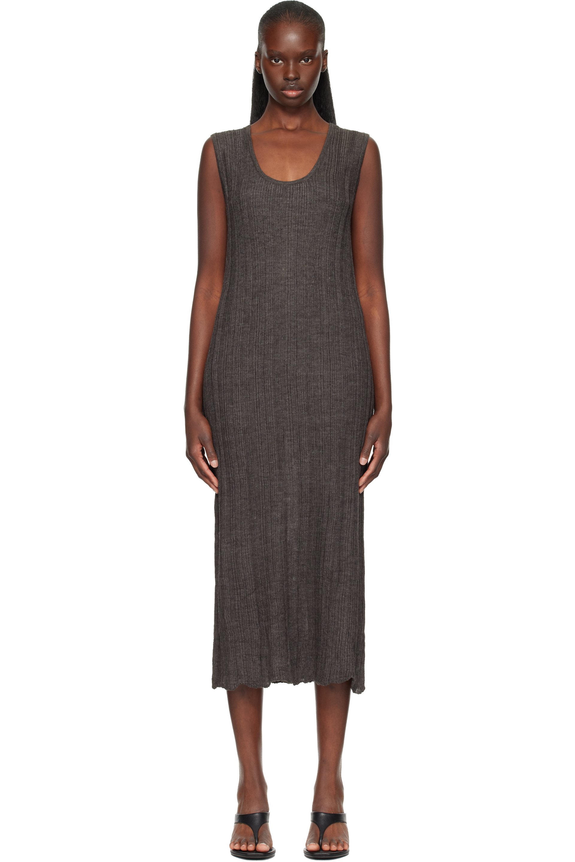 Lauren Manoogian - Gray Plisse Tank Maxi Dress