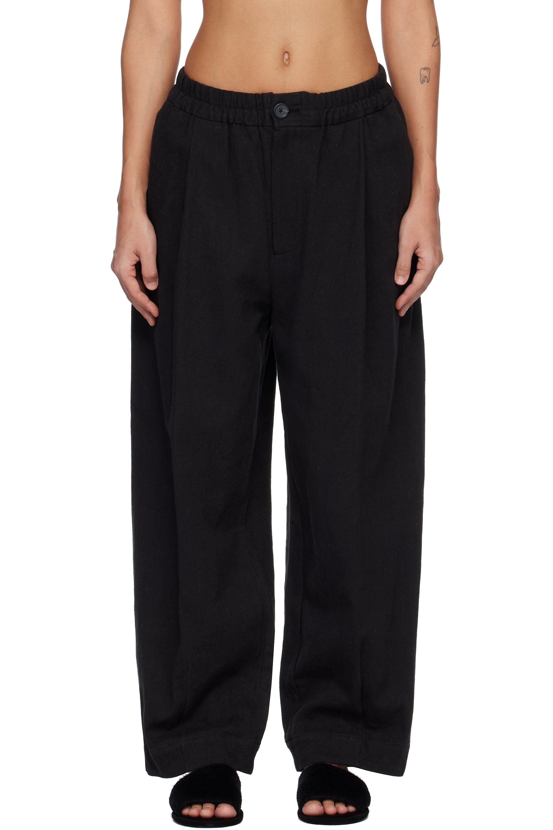 Lauren Manoogian - Pantalon noir en tissé mat