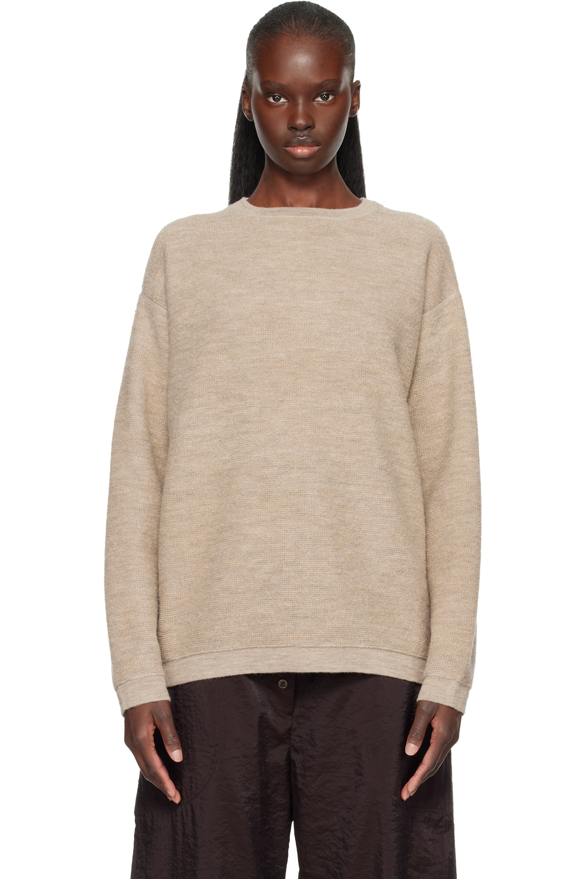 Lauren Manoogian - Beige Fine Terry Crewneck Sweater