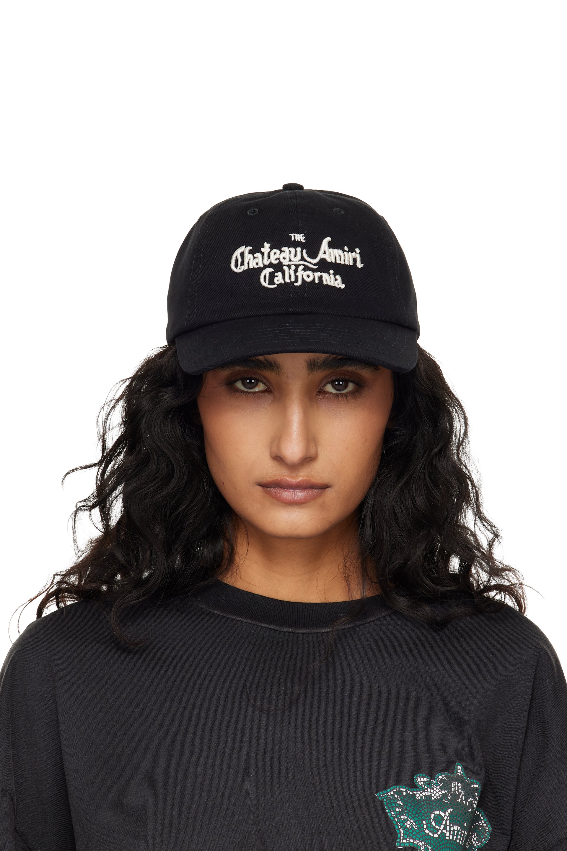 AMIRI: Black 'Chateau Amiri' Dad Cap | SSENSE