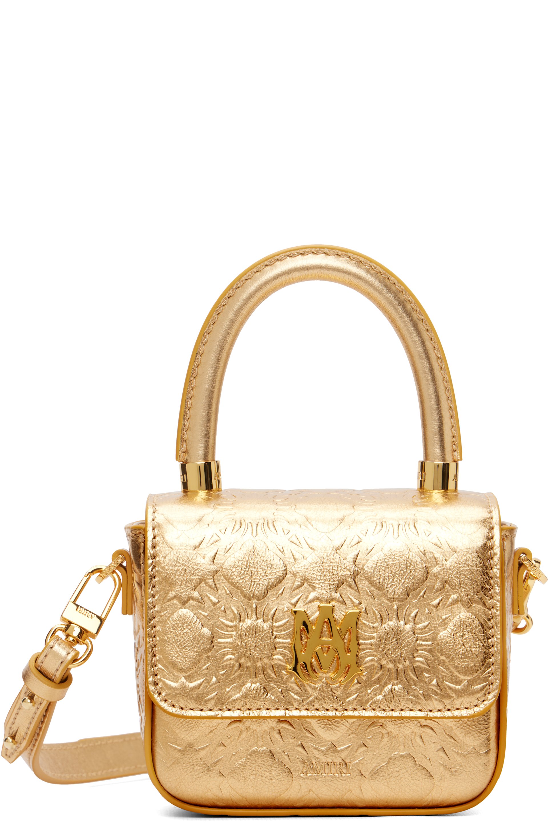 AMIRI - Nano sac doré à quadrigrammes