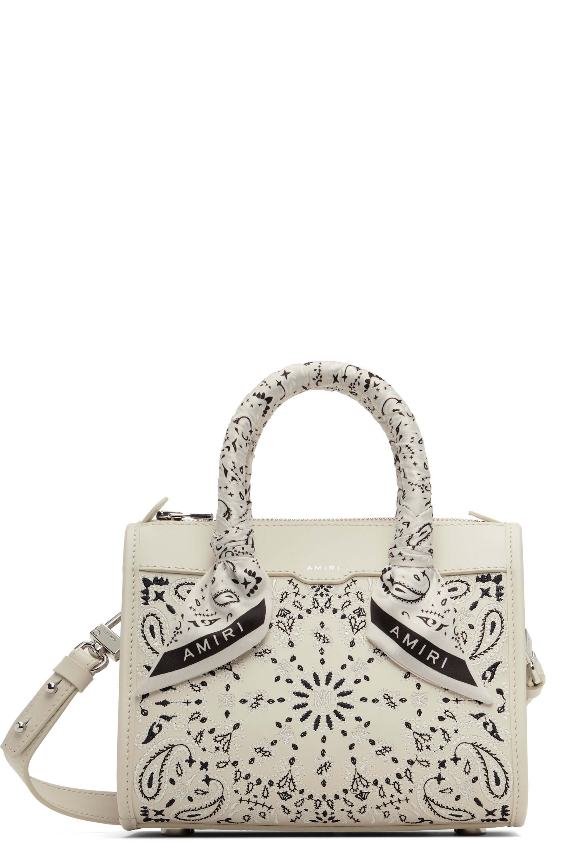 AMIRI - Micro sac triangulaire blanc cassé à bandana - Core