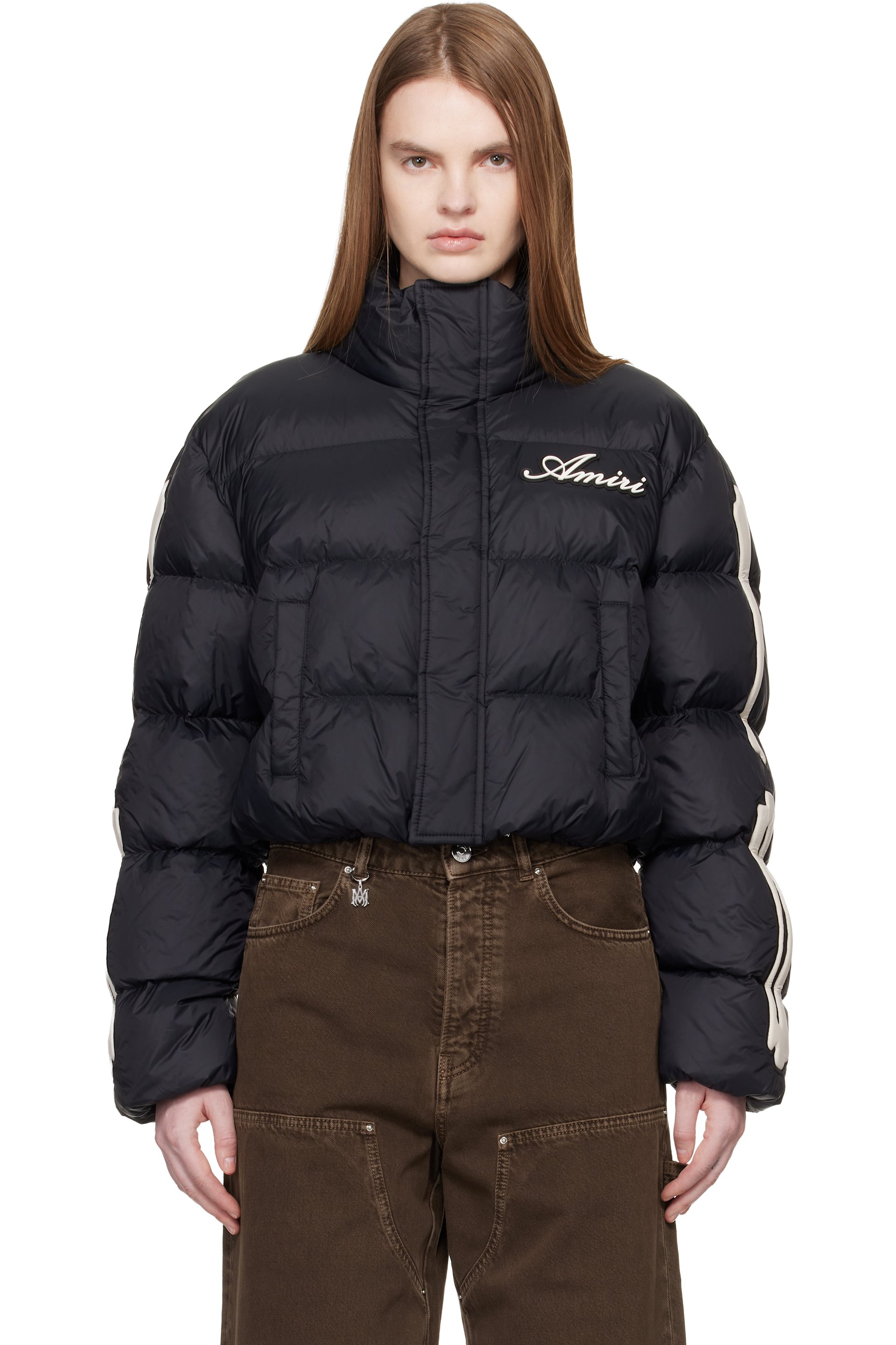 AMIRI - Black Bones Cropped Down Jacket