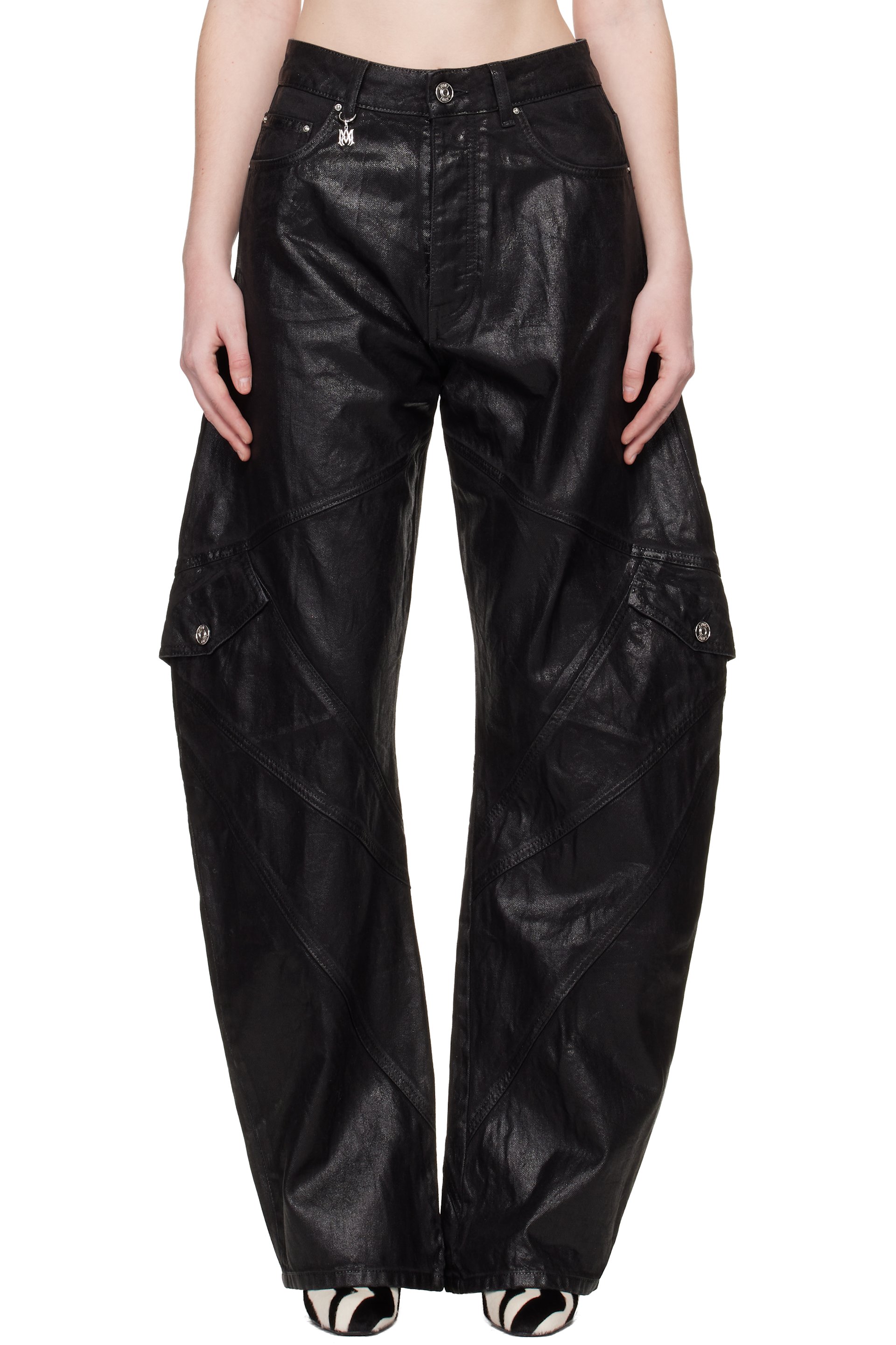 AMIRI - ブラック Waxed Paneled ジーンズ