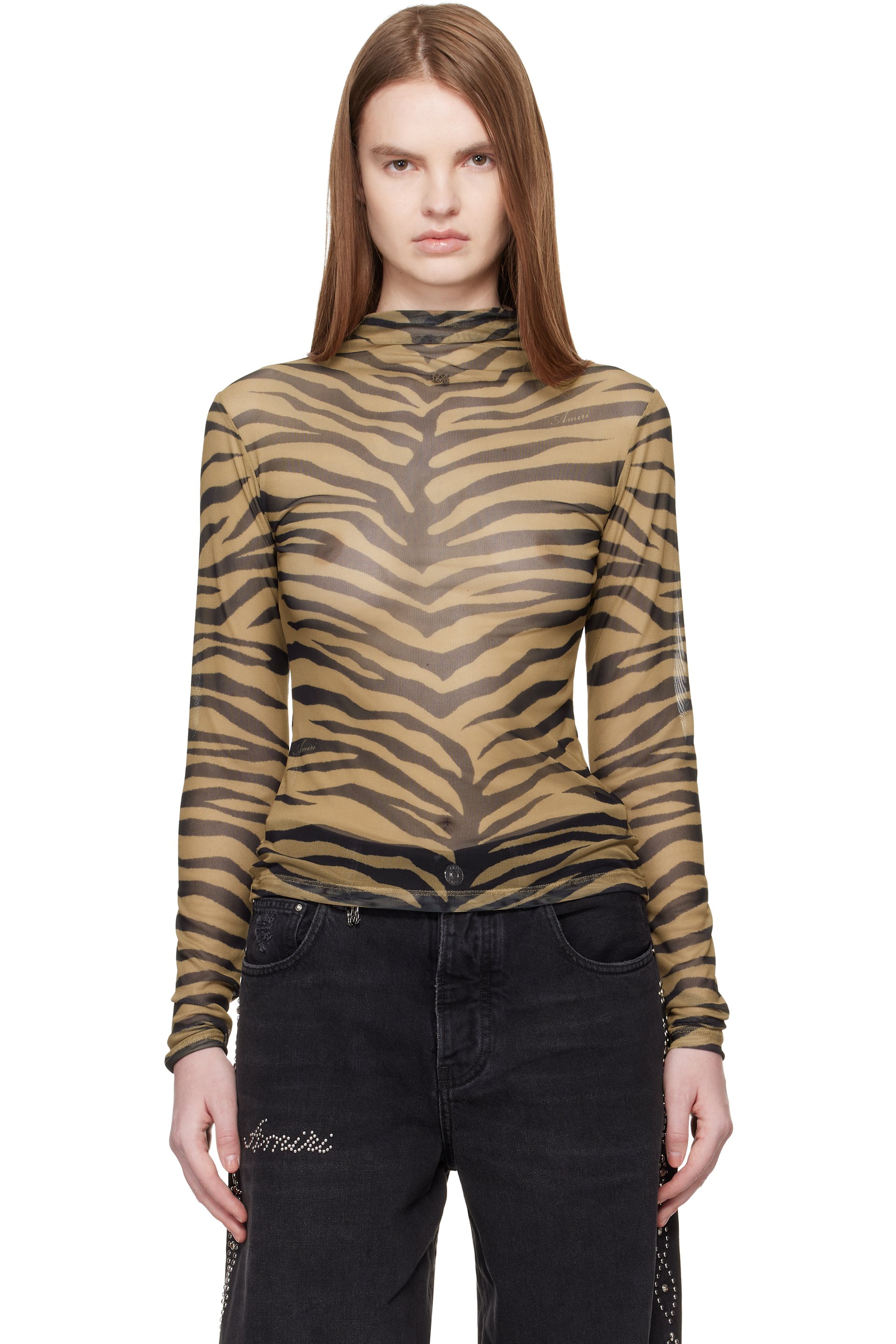 AMIRI - タン Zebra 長袖トップス