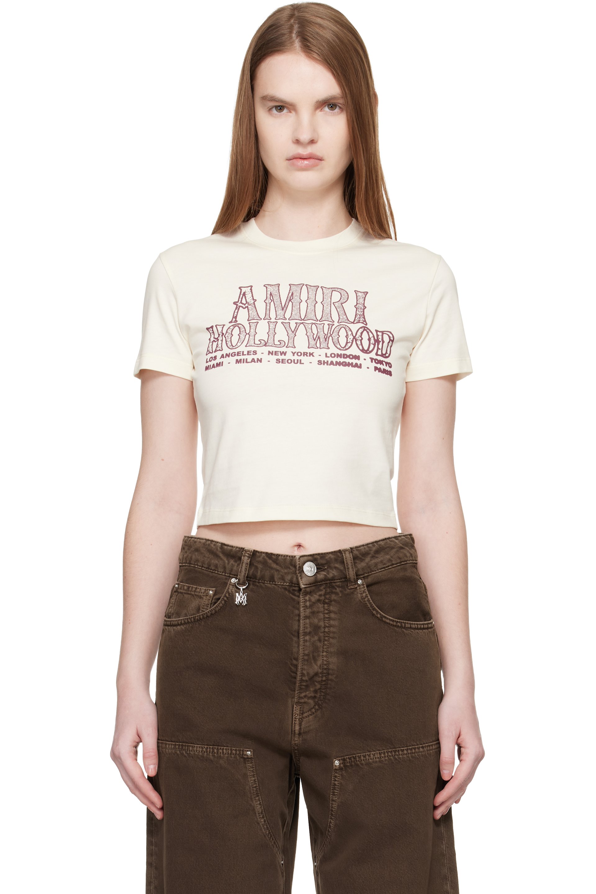 AMIRI - オフホワイト 'AMIRI Hollywood' ベビーTシャツ